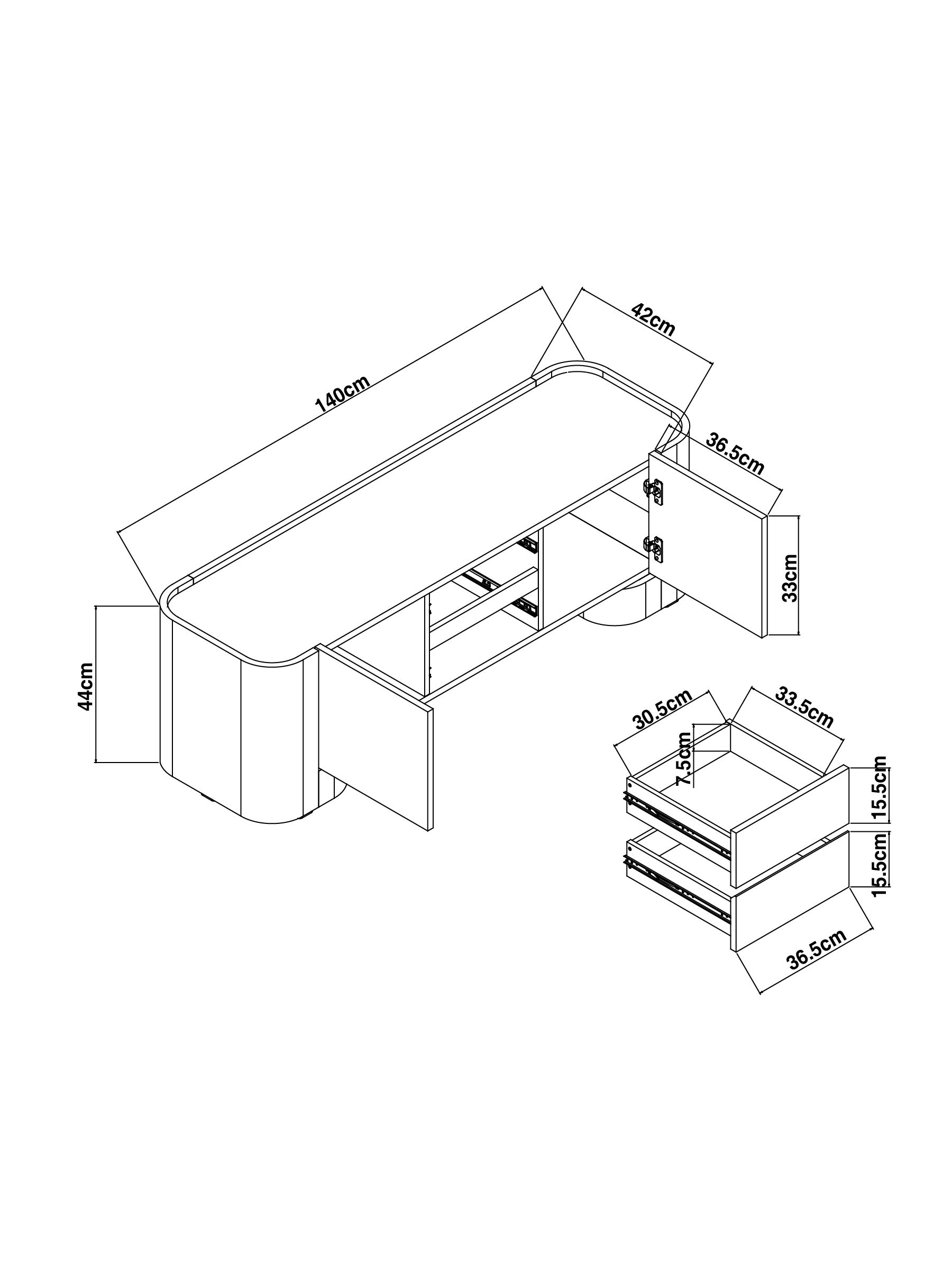 Kain Up to 55 Inch TV Unit in Light Oak Effect - Image 5 of 8
