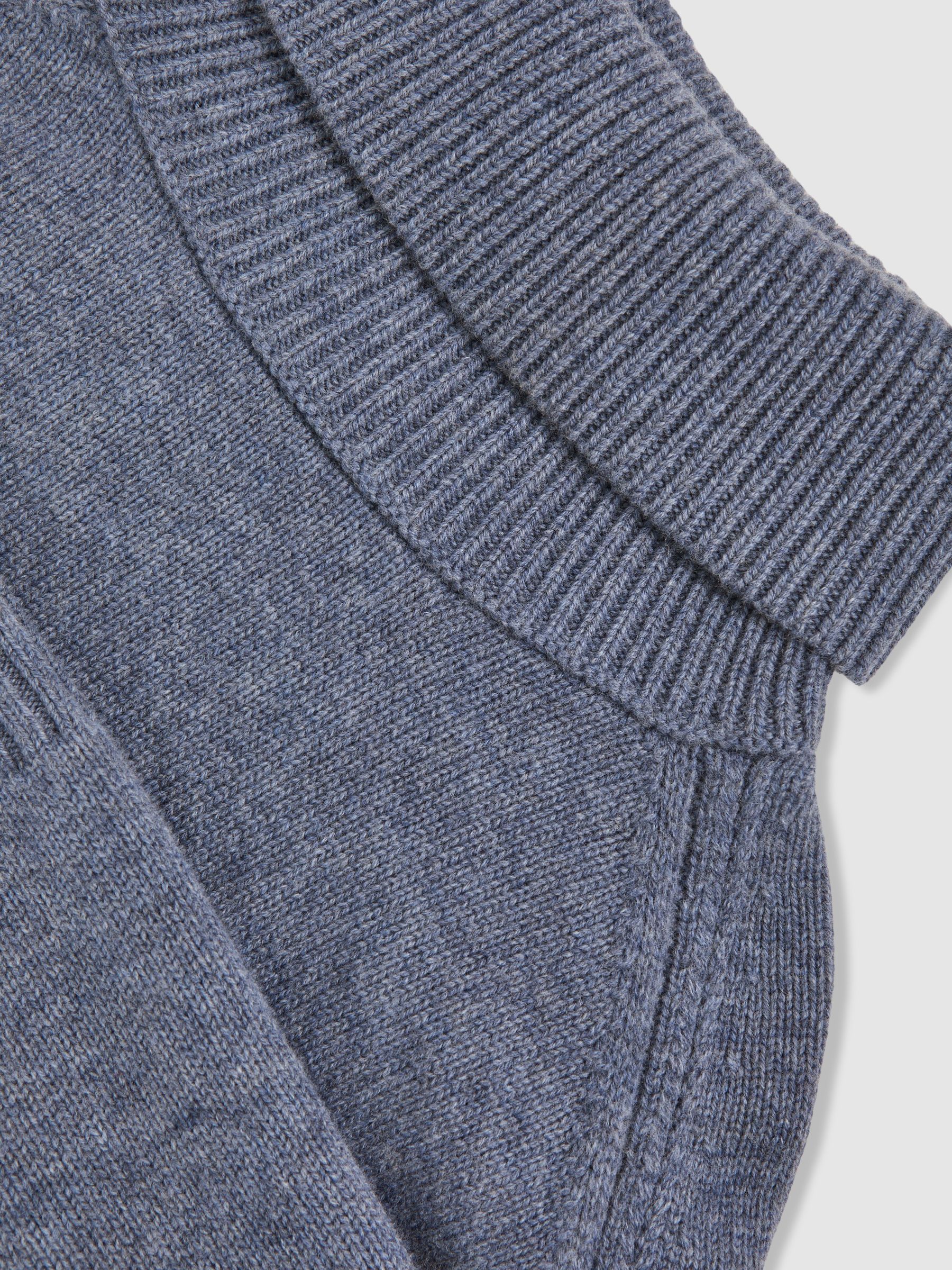 Wool-Cashmere Roll-Neck Jumper in Blue Marl - image 4
