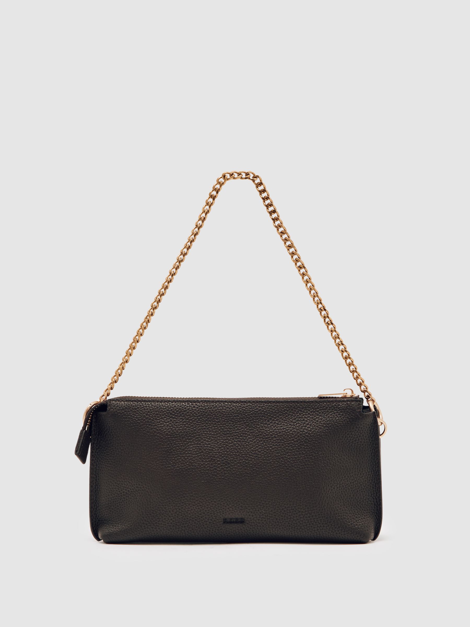 Kožená dvojitá crossbody kabelka v hnědé barvě - Obrázek 6 z 6