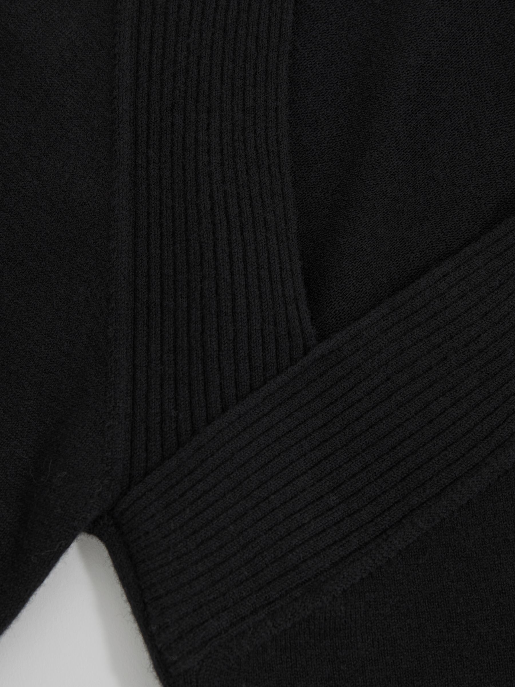Wool-Blend Asymmetric Knit Top in Black - Image 6 of 6