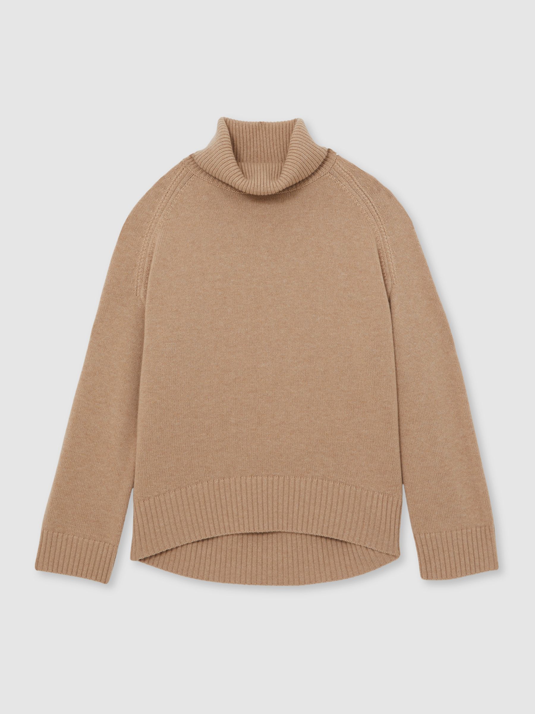 Wool-Cashmere Roll-Neck Jumper in Camel - Image 2 of 6