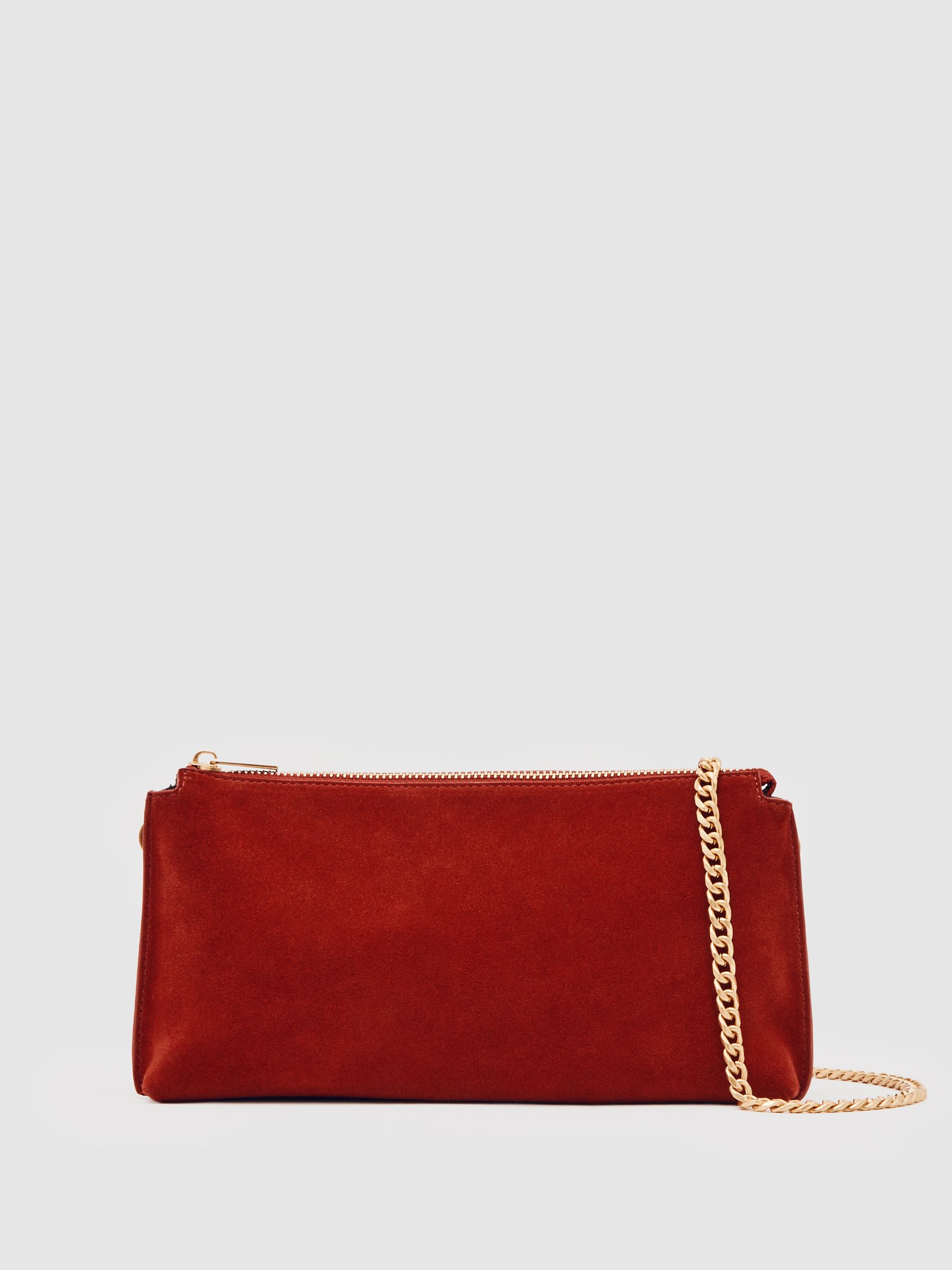 Leather Double-Pouch Crossbody Bag in Red - Image 2 of 5