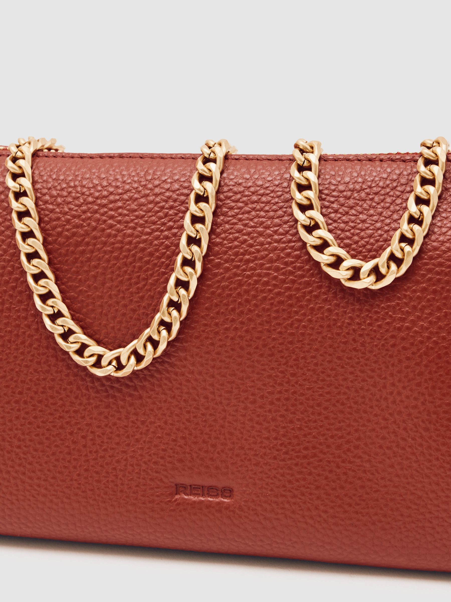 Leather Double-Pouch Crossbody Bag in Red - Image 5 of 5