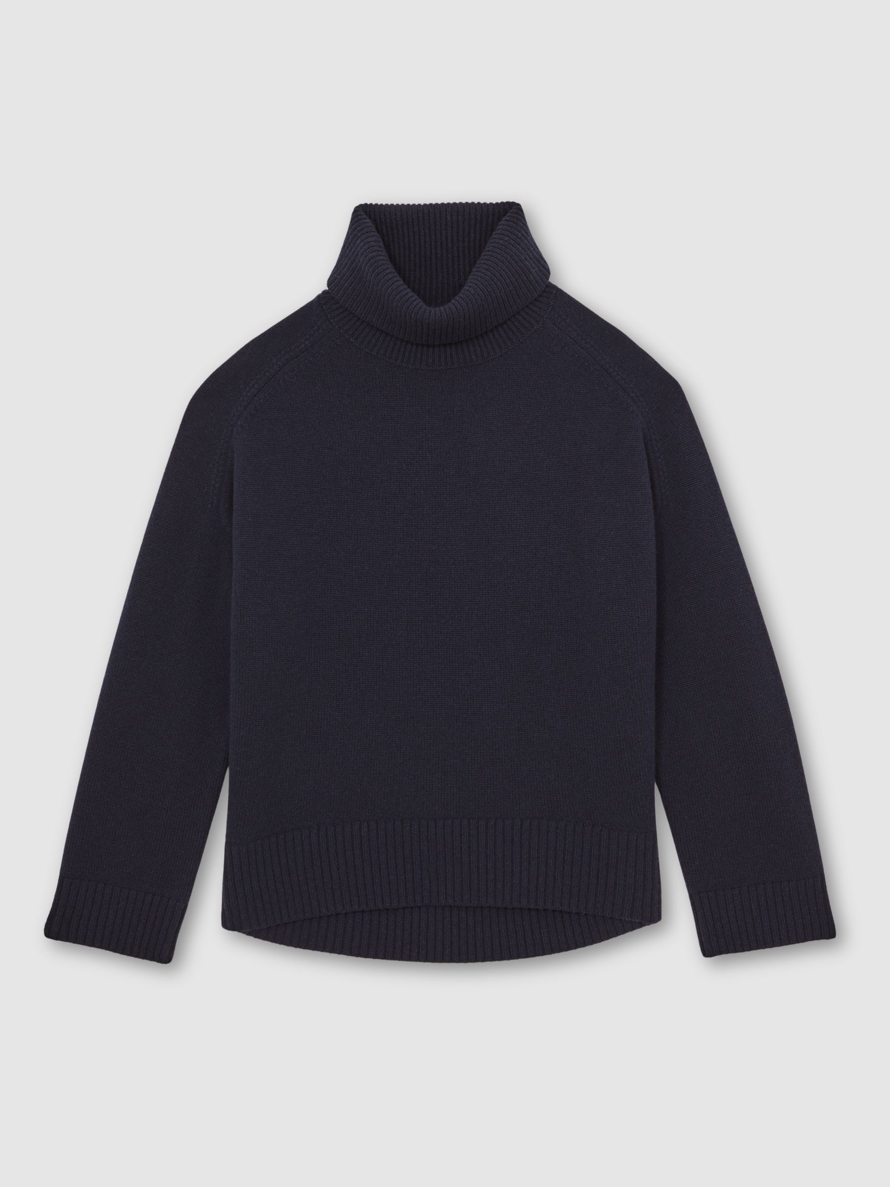 Wool-Cashmere Roll-Neck Jumper in Navy - Image 2 of 8