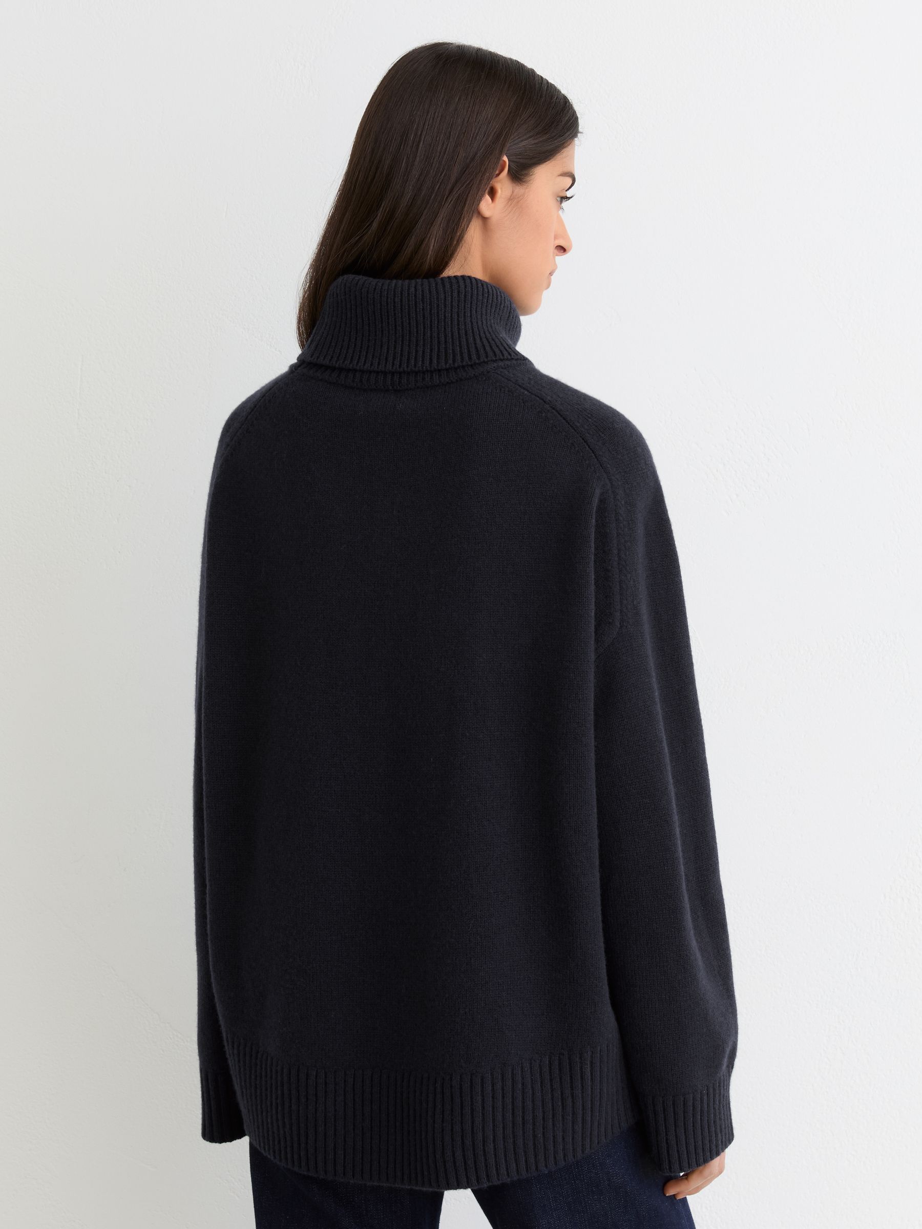 Wool-Cashmere Roll-Neck Jumper in Navy - image 4