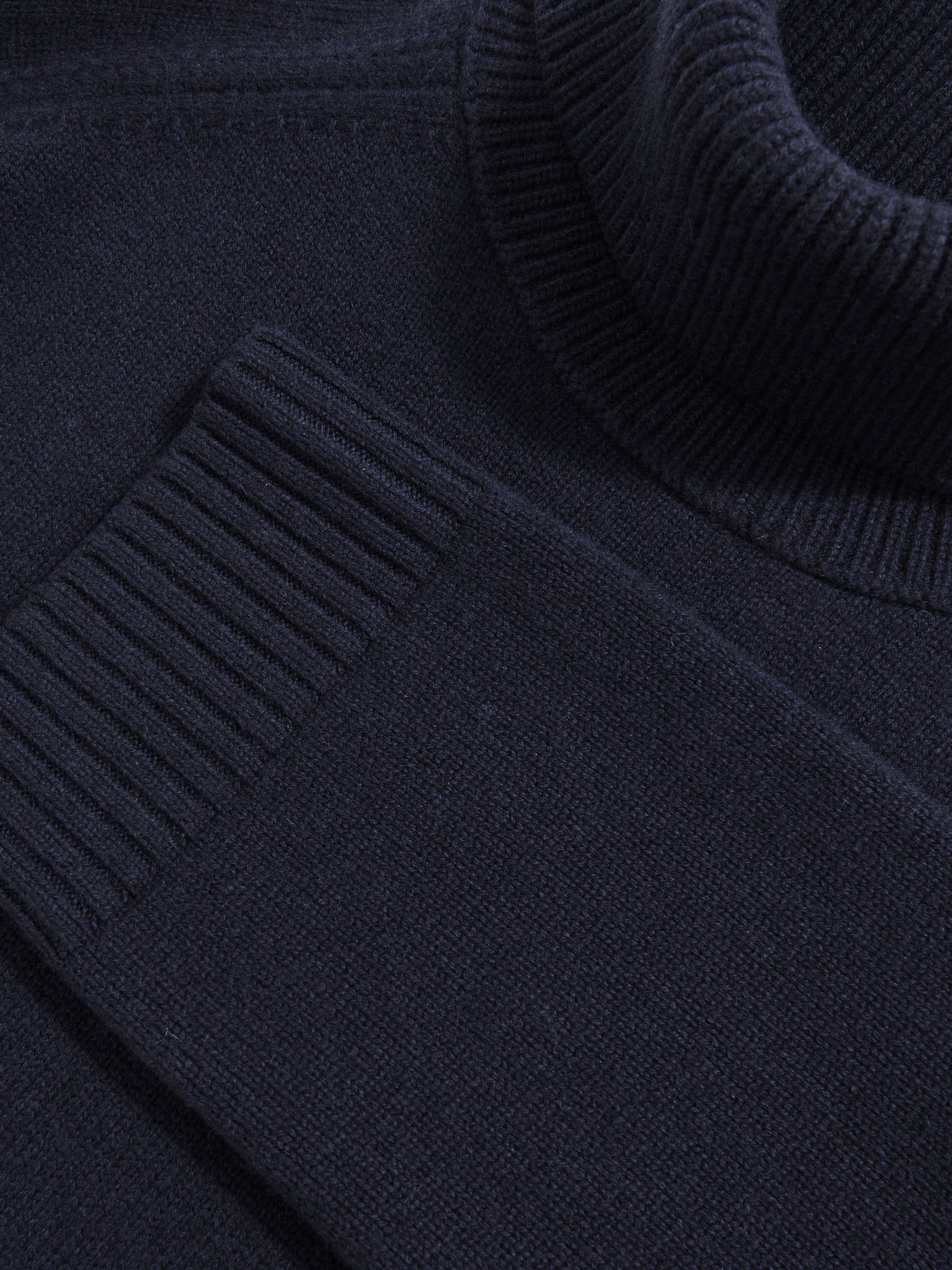Wool-Cashmere Roll-Neck Jumper in Navy - image 3