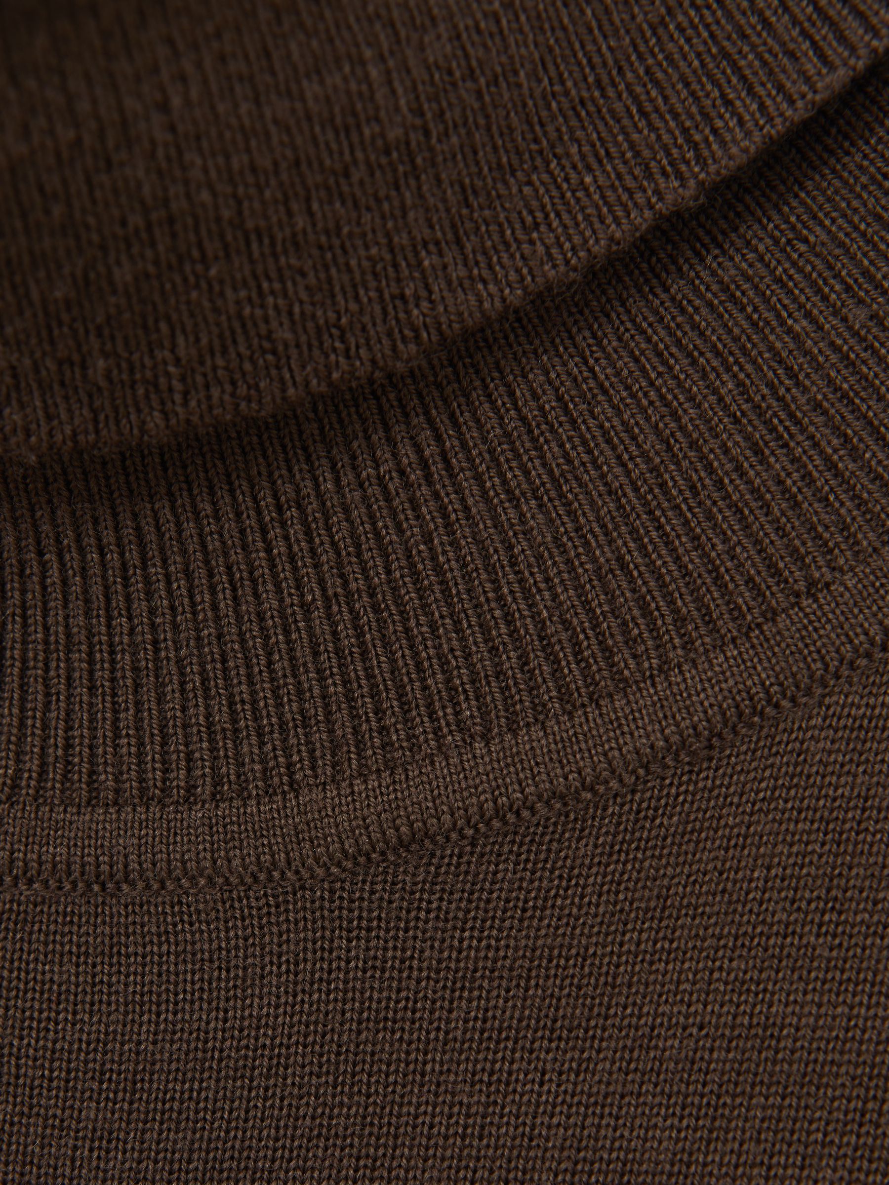 Merino Wool Roll-Neck Jumper in Chocolate Brown - Image 7 of 7