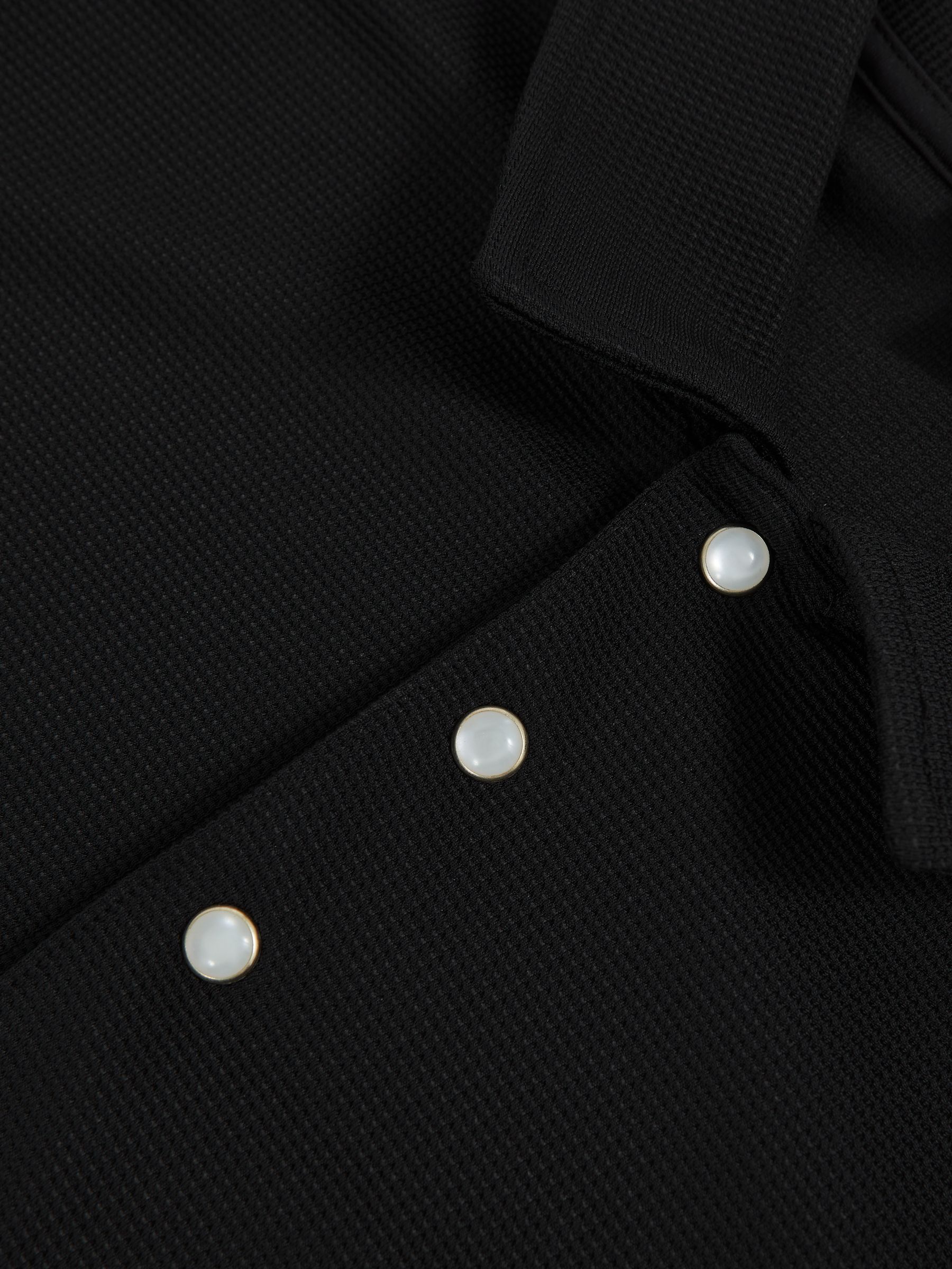 Textured Press-Stud Polo Shirt in Black - image 3