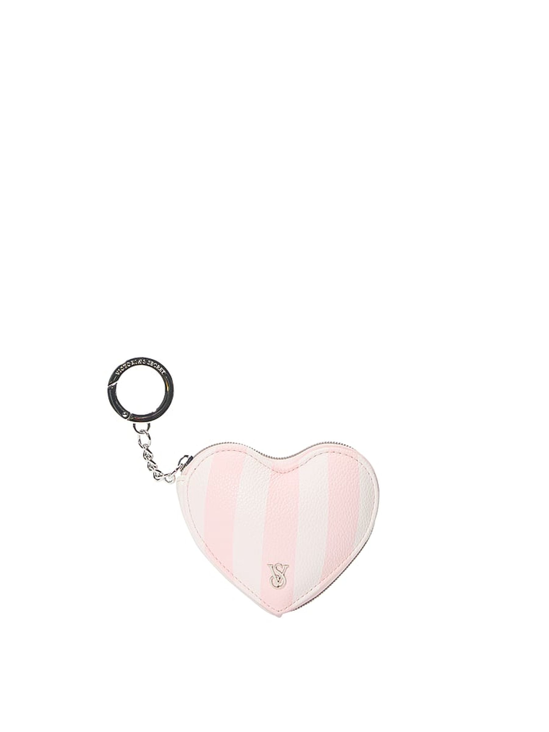 Heritage Stripe Pink Heart Pouch Keyring - Image 1 of 3