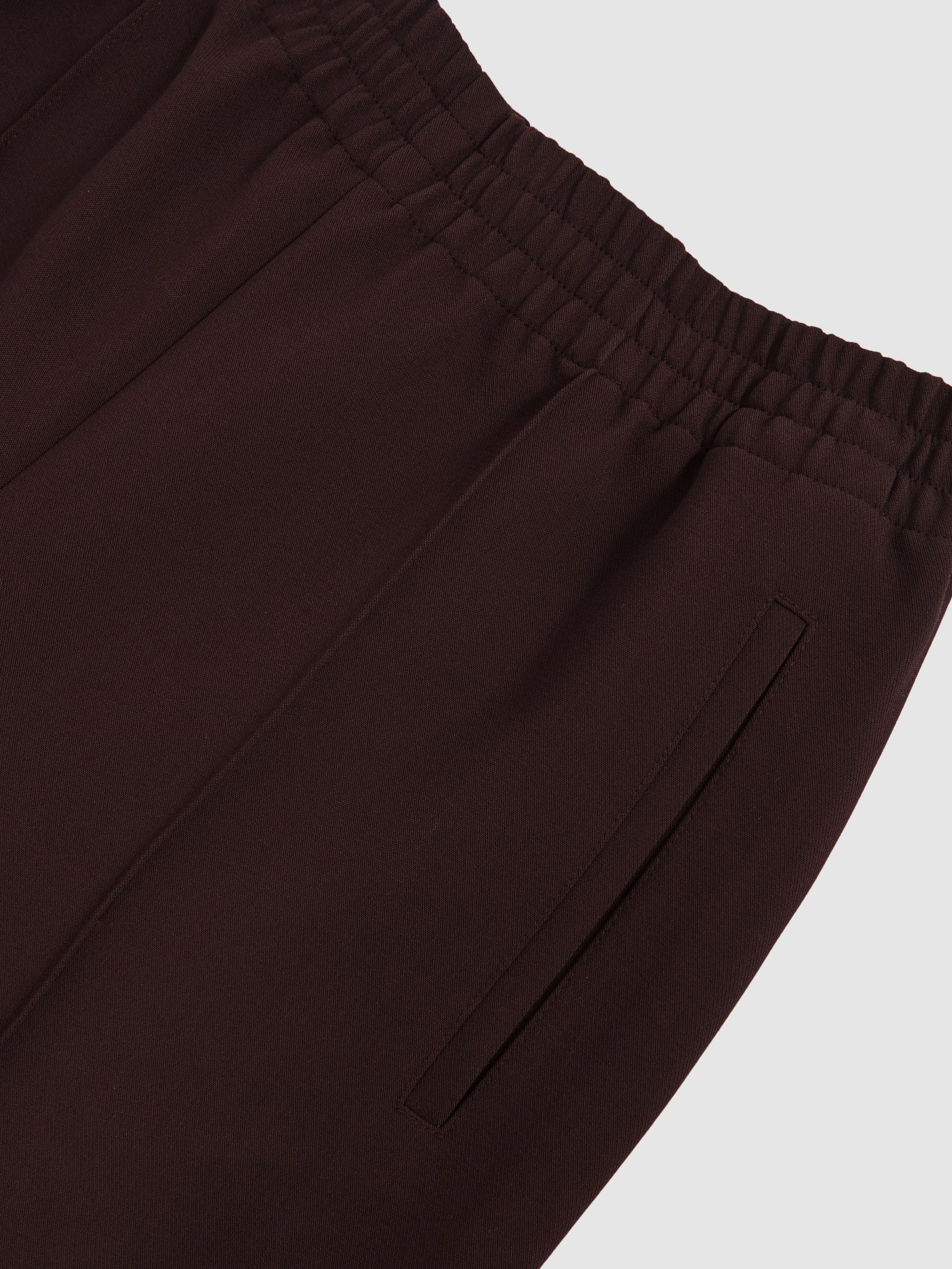 Wide-Leg Elasticated-Waist Trousers in Burgundy - image 5