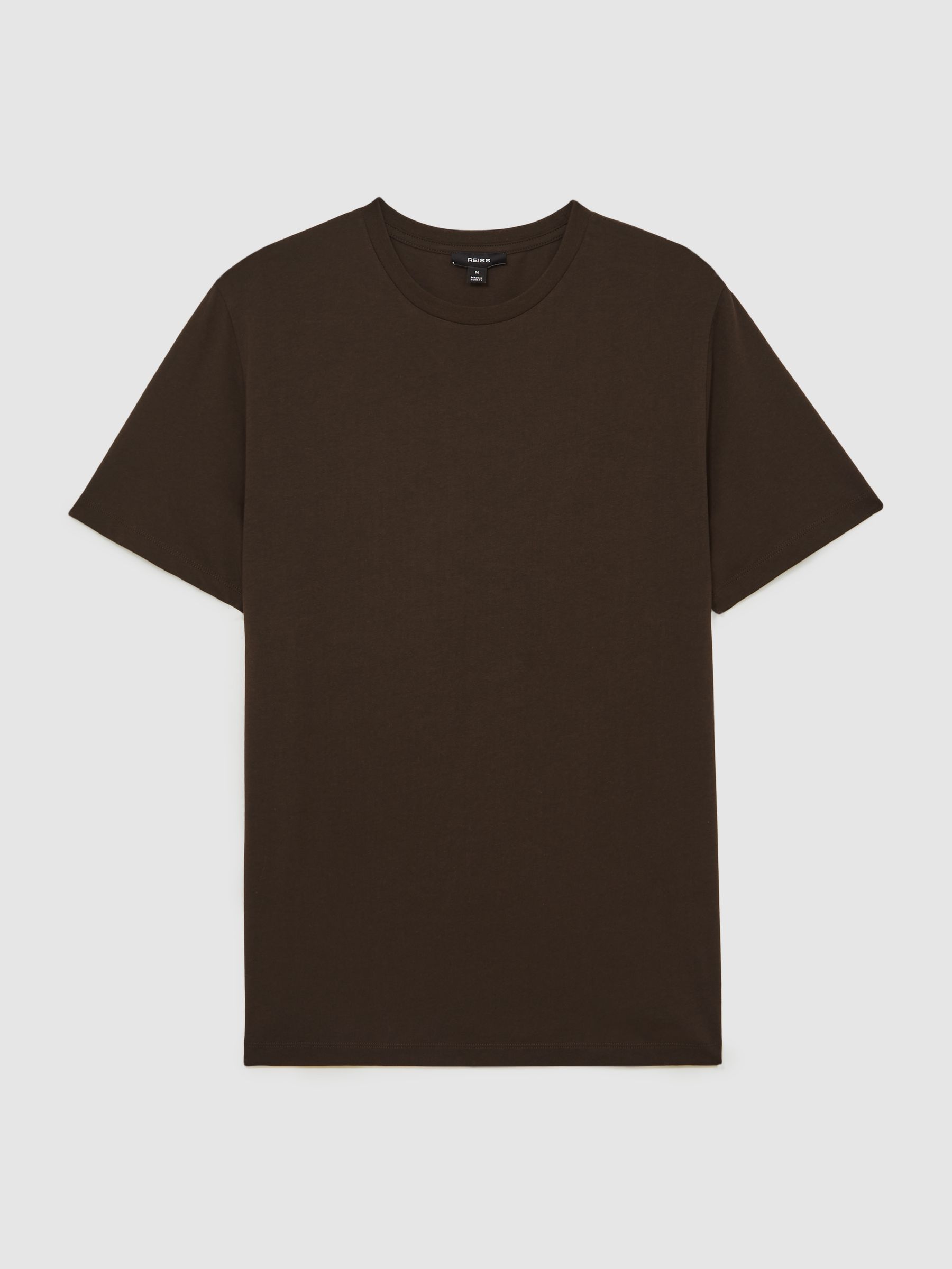 Cotton Crew Neck T-Shirt in Coco Brown - Image 2 of 6