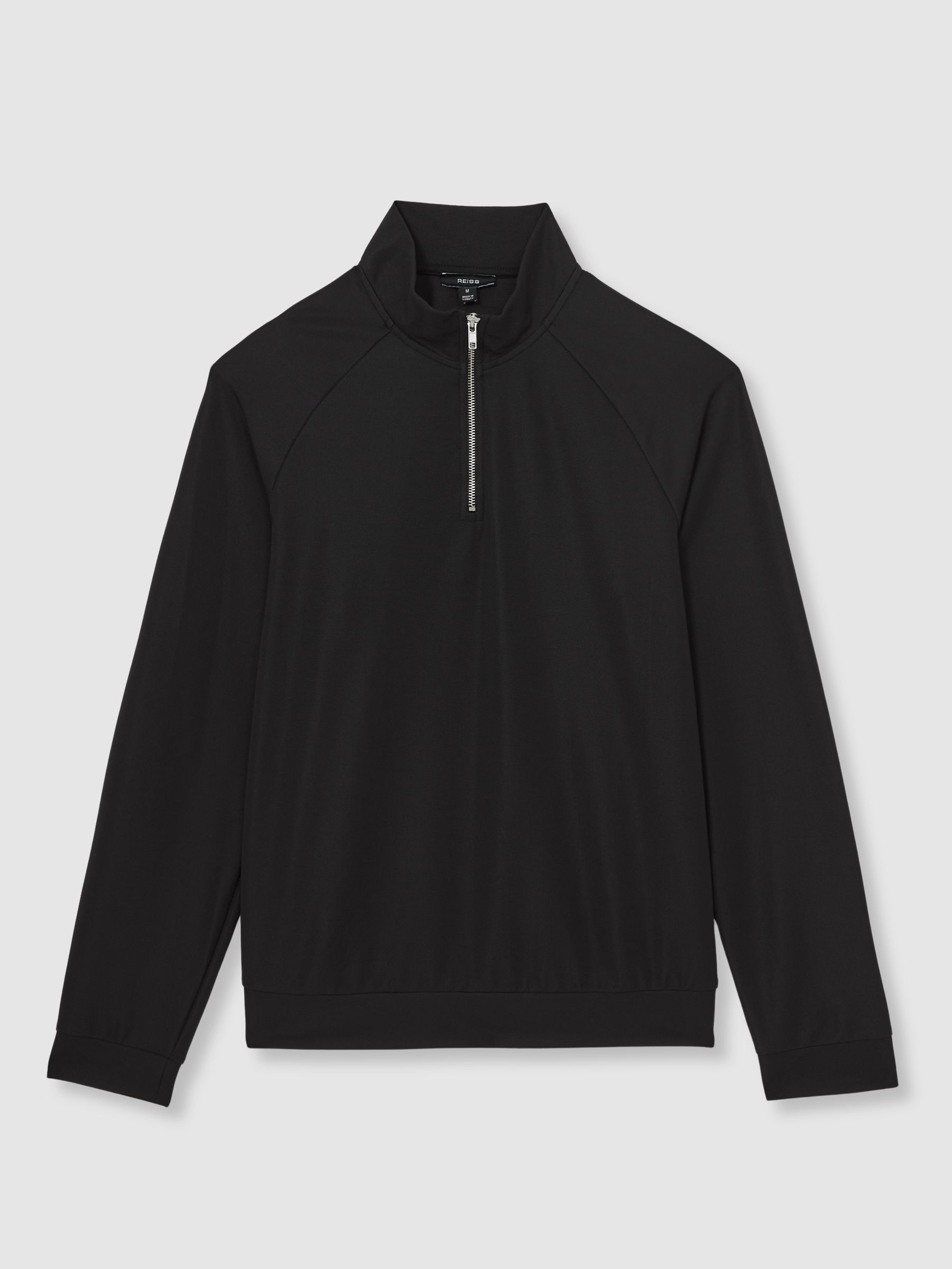 Half-Zip Funnel-Neck Sweatshirt in Black - image 1