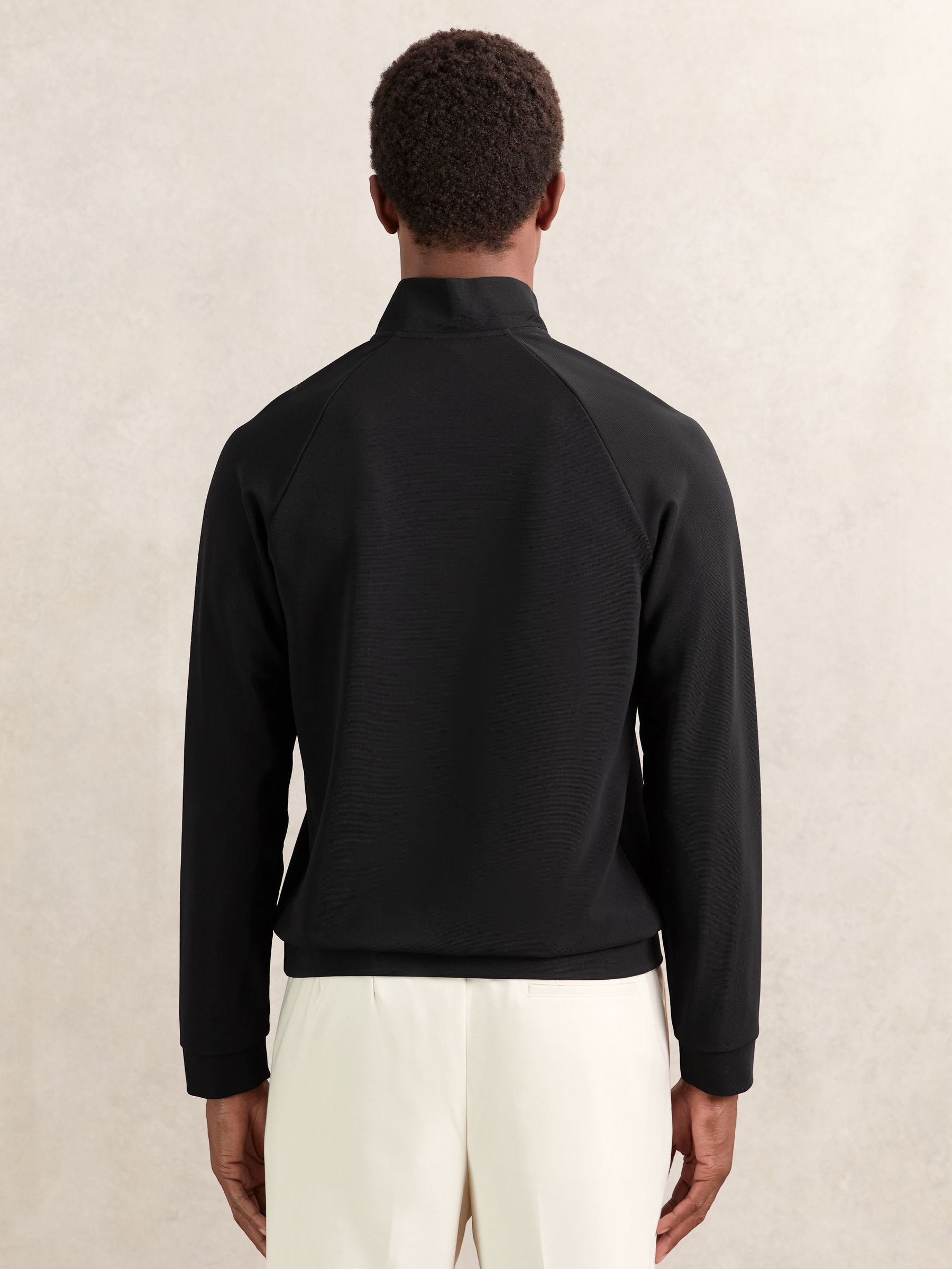 Half-Zip Funnel-Neck Sweatshirt in Black - Image 4 of 5