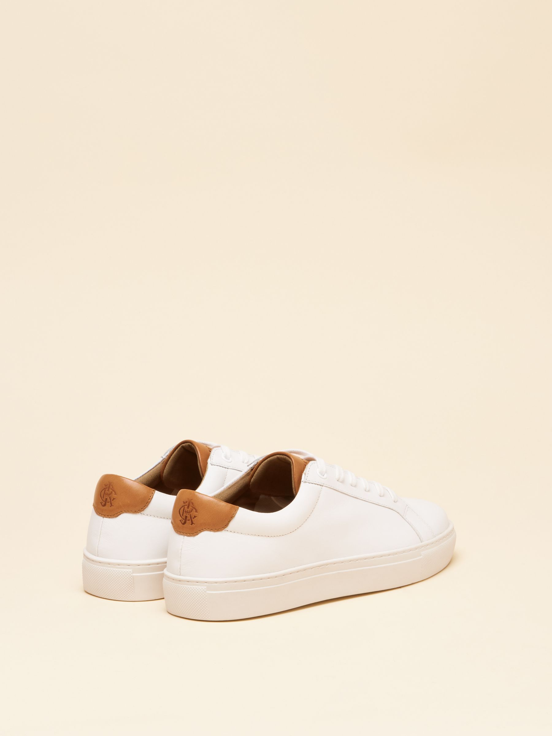 White Leather Longline Trainers - Image 3 of 7