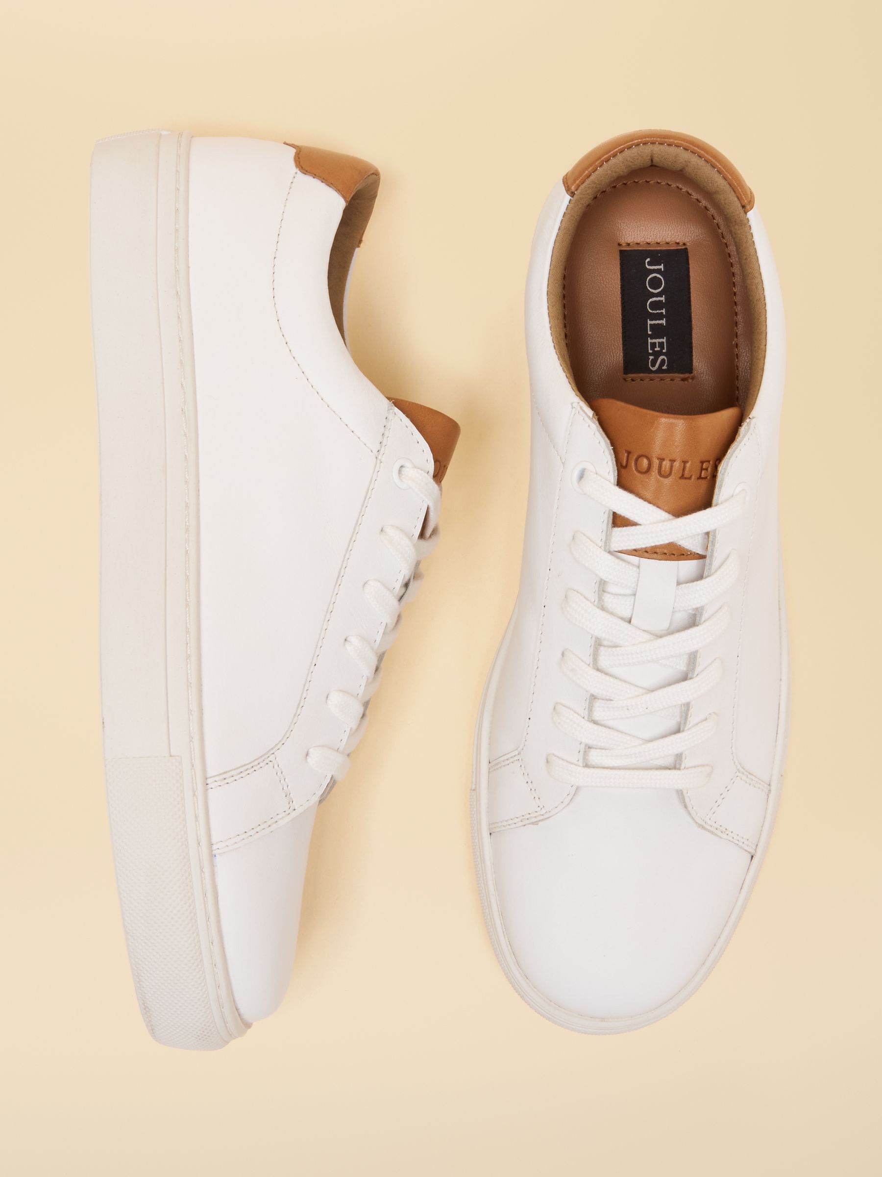 White Leather Longline Trainers - Image 5 of 7