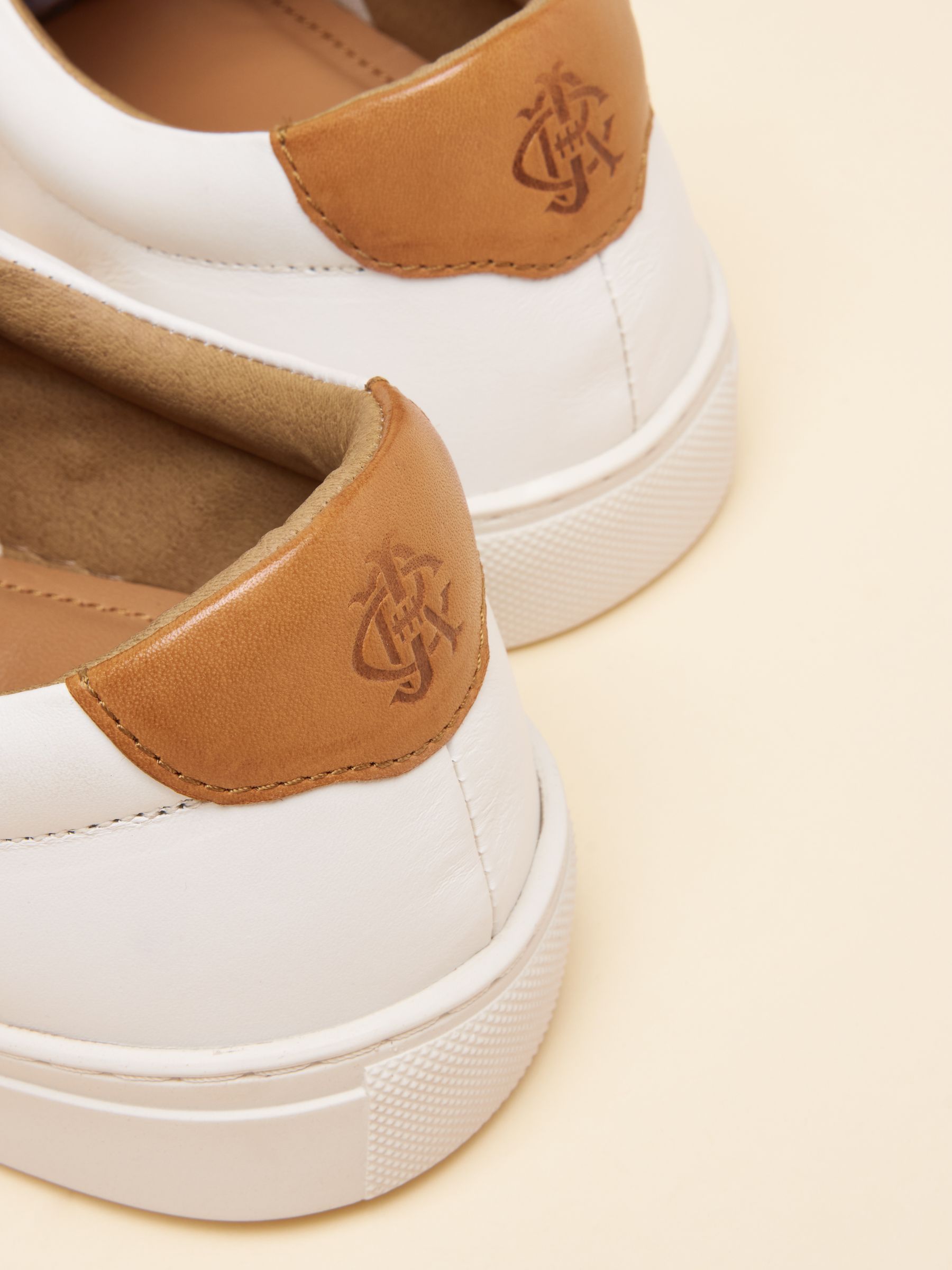 White Leather Longline Trainers - Image 7 of 7