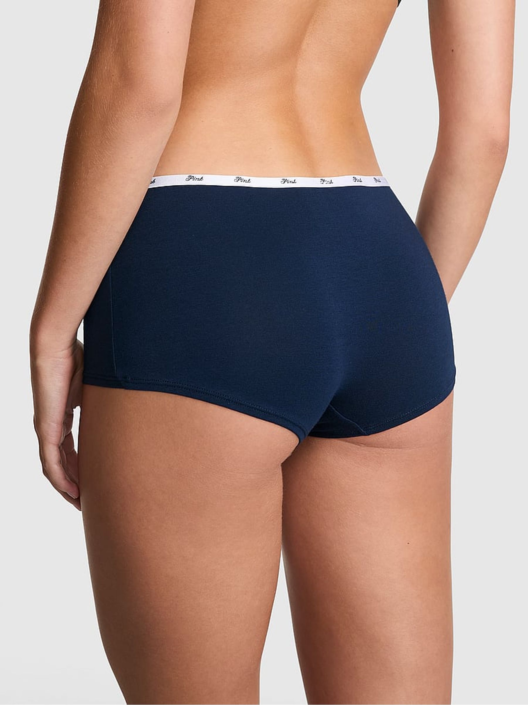 Noir Navy Blue Short Cotton Mini Logo Knickers - Image 2 of 3