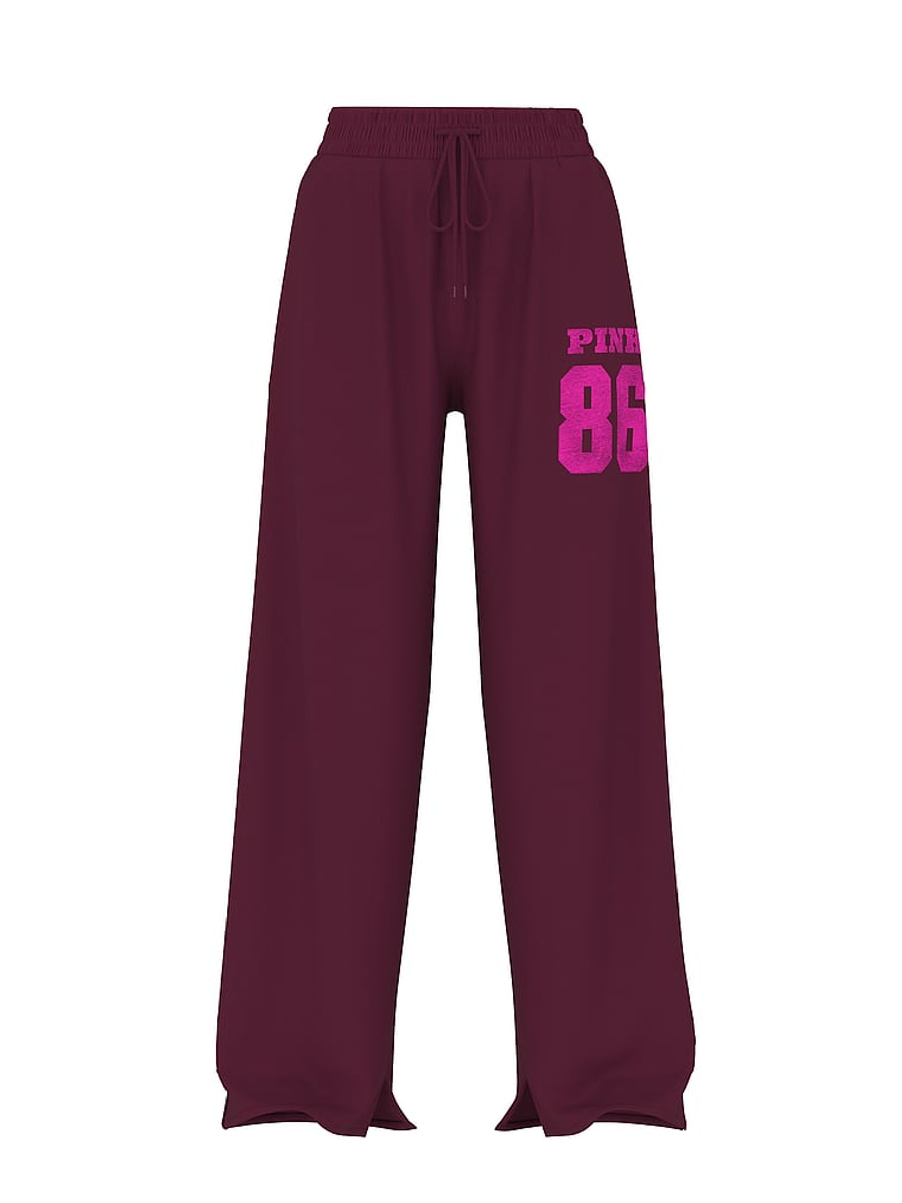Purple Rose Wide Leg Fleece Joggers - Image 3 of 3 Purple Rose Wide Leg Fleece Joggers - Image 3 of 3