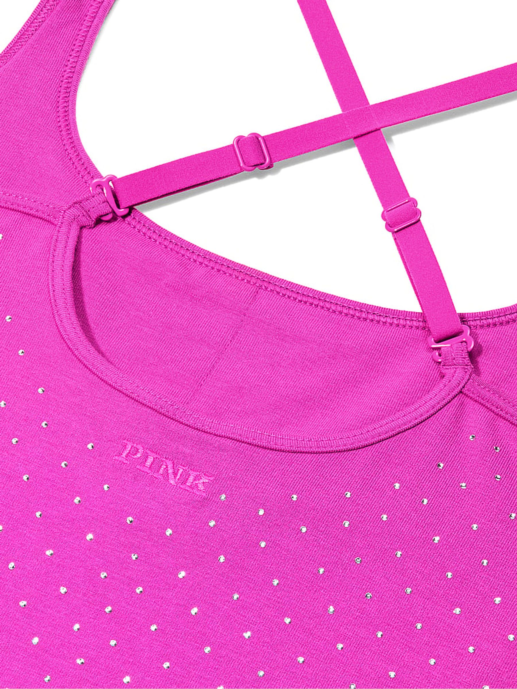 Pink Fire Cotton Square Neck Sports Bra - Image 5 of 5