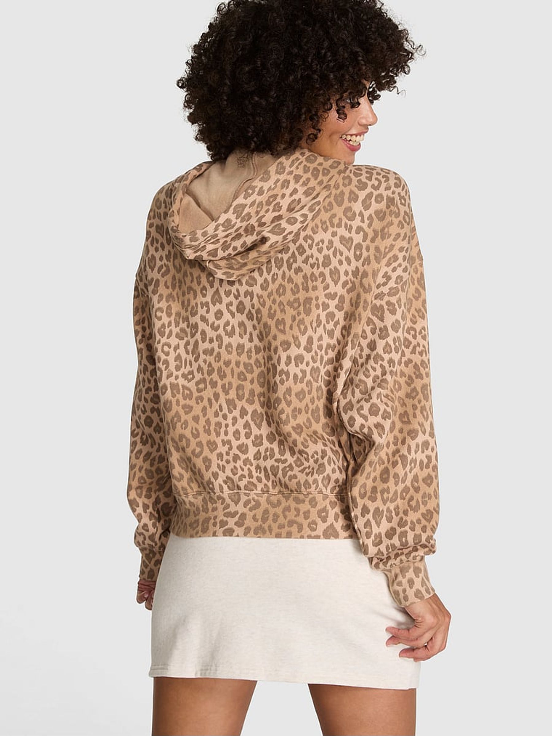 Leopard Brown Fleece Zip Up Hoodie | Victoria's Secret UK
