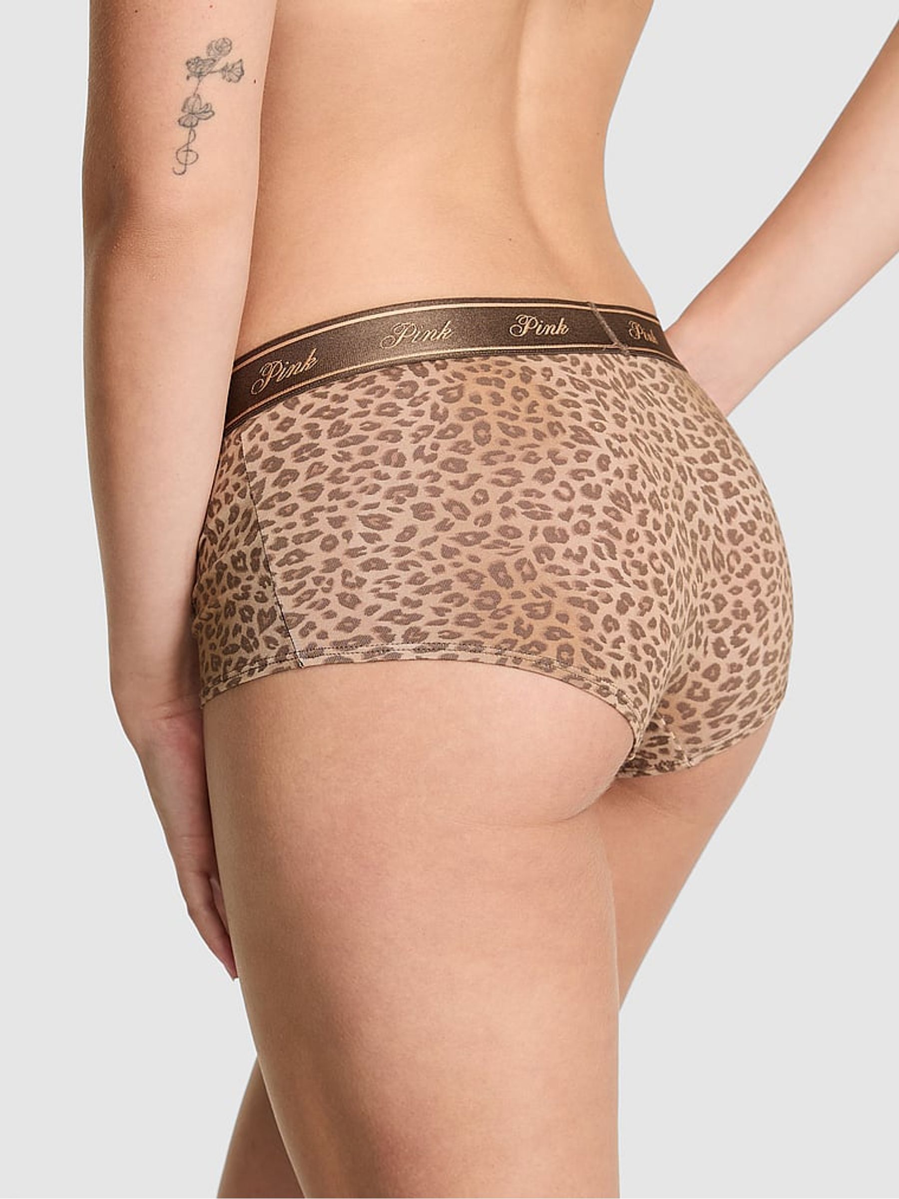Brown Leopard Print High Waist Cotton Logo Knickers - Image 2 of 2