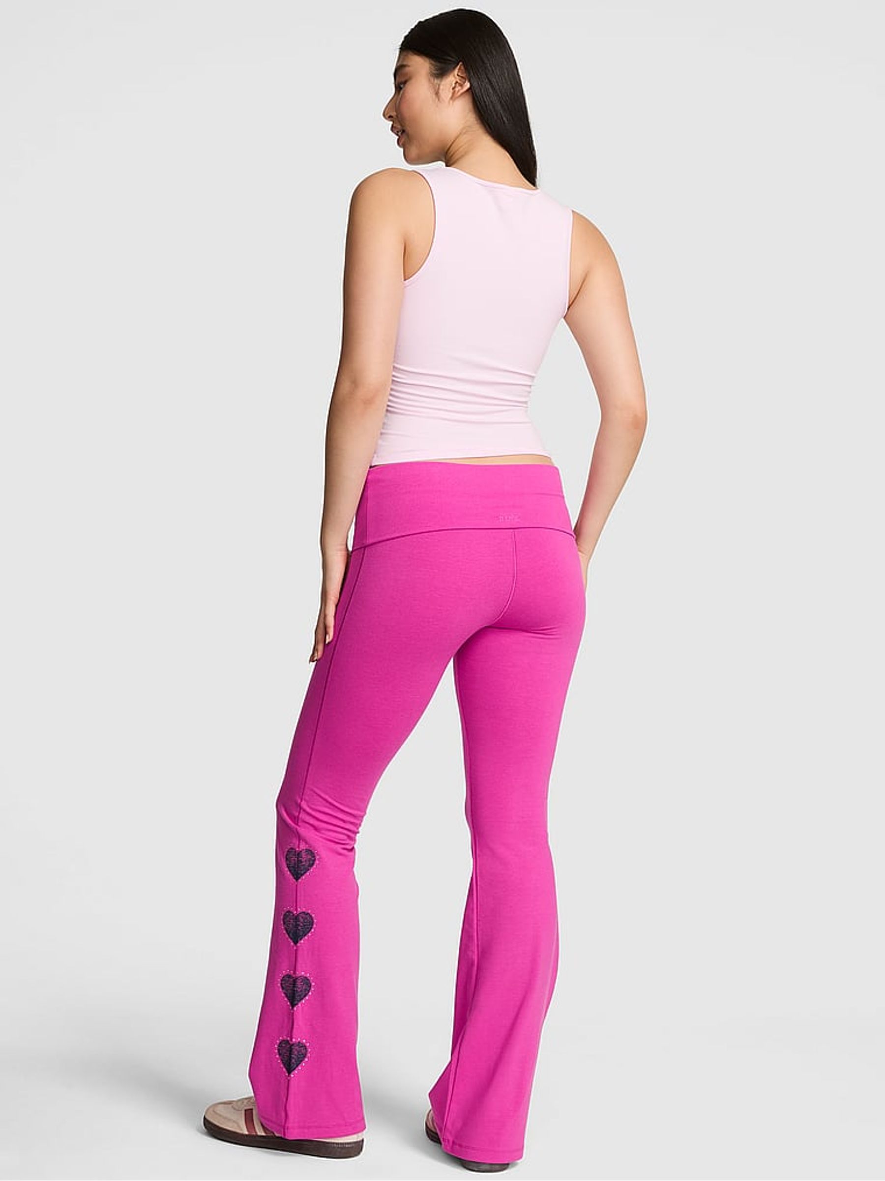 Pink Fire Foldover Leggings - Image 2 of 4