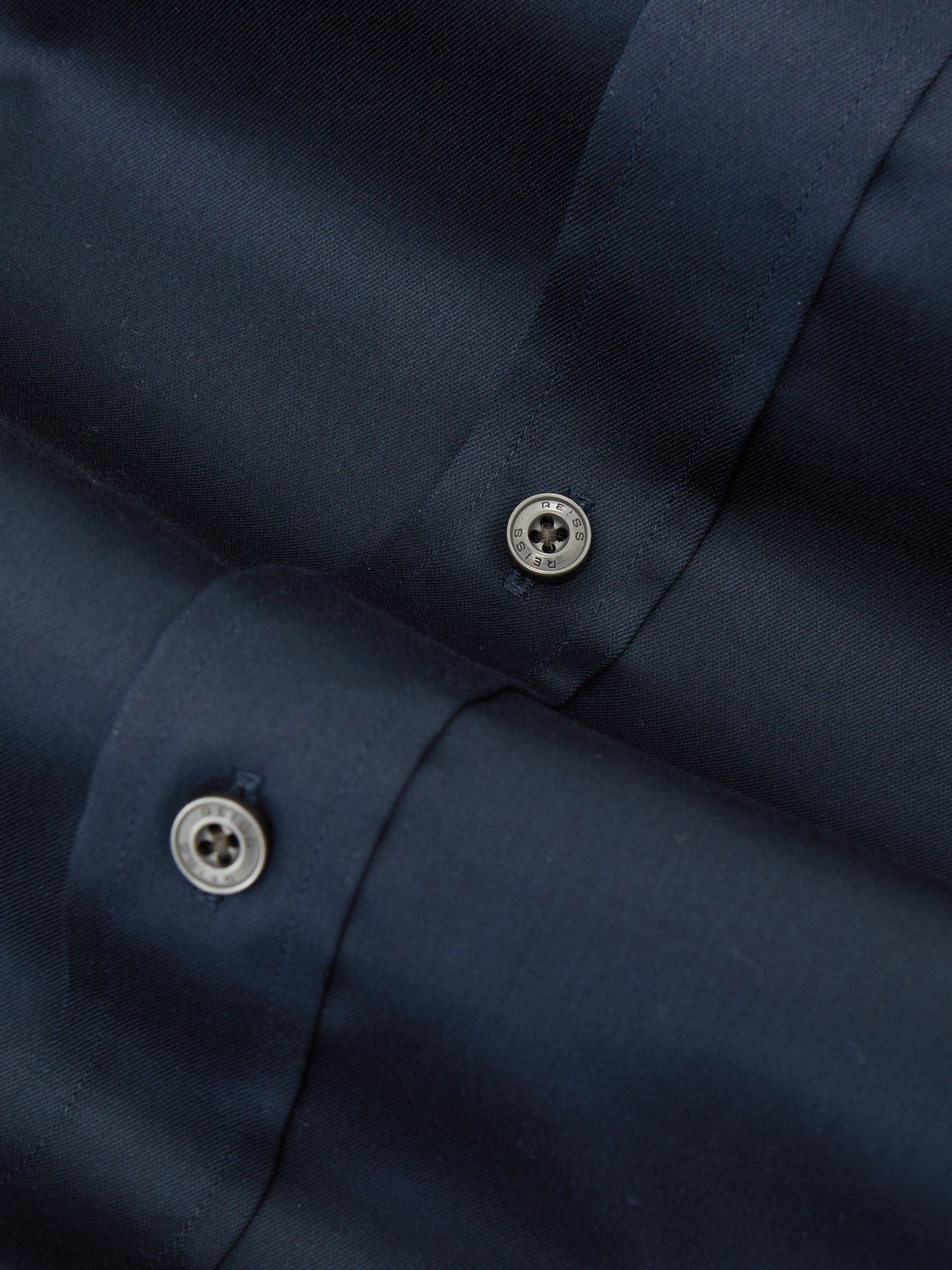 Regular Fit Cotton-Tencel Stretch Shirt in Blue - Image 7 of 8