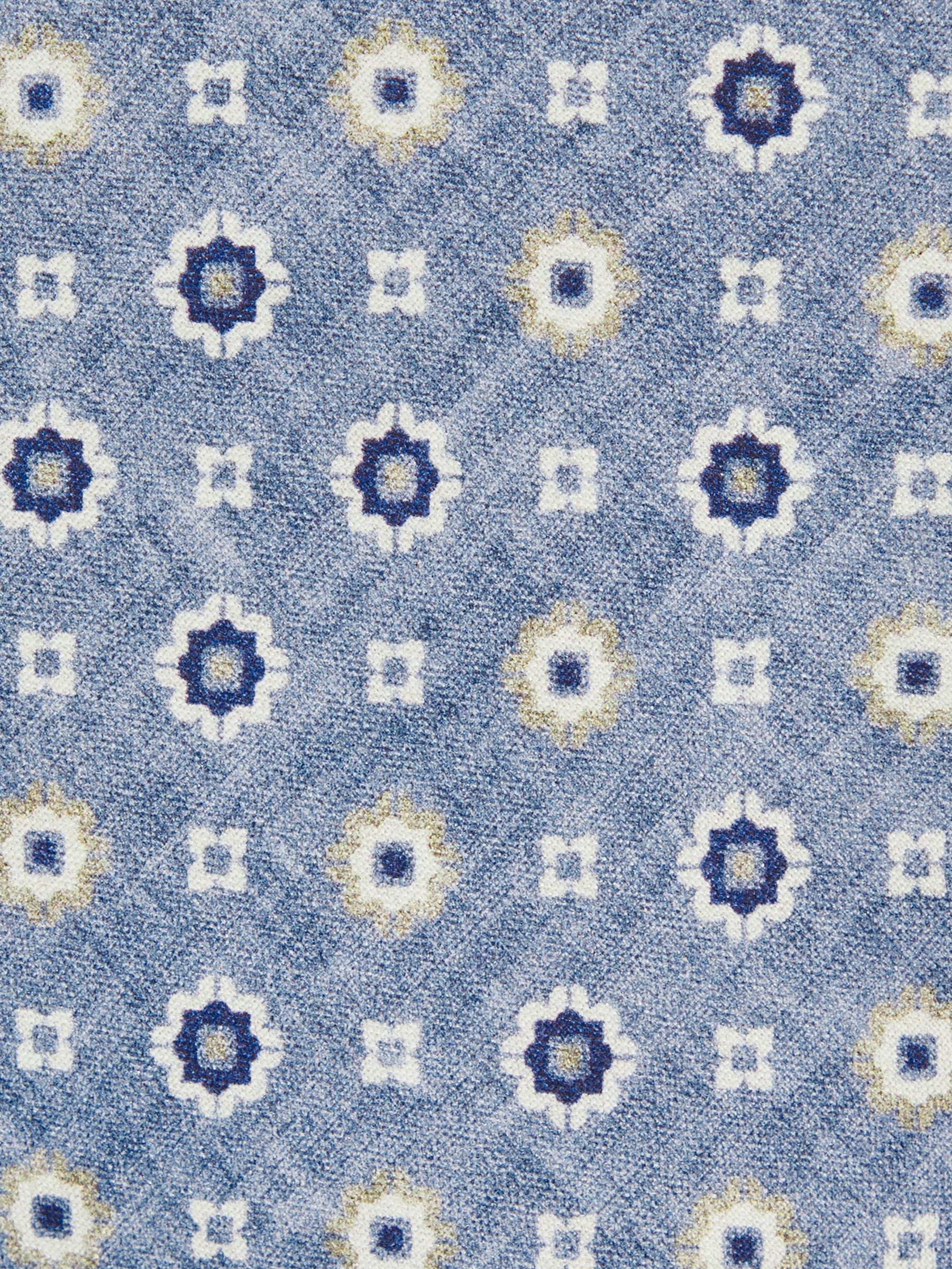 Silk Floral-Medallion Tie in Soft Blue - Image 6 of 6