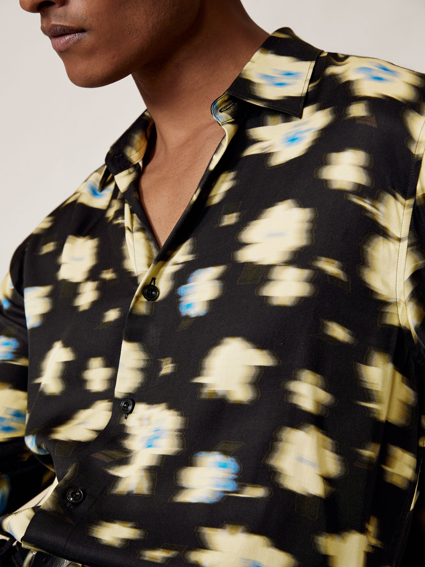 Abstract Floral-print Shirt