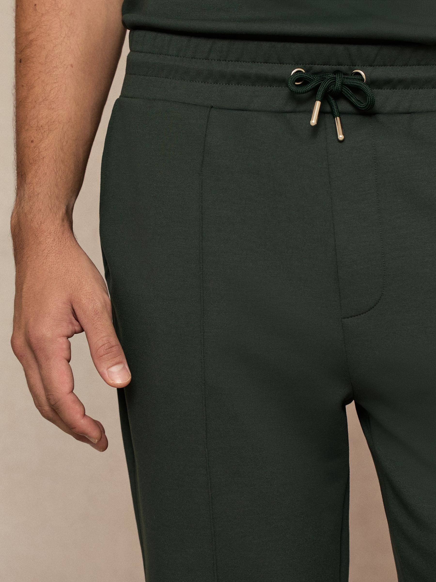 Stretch-Jersey Tailored Joggers in Dark Sage Green - image 3