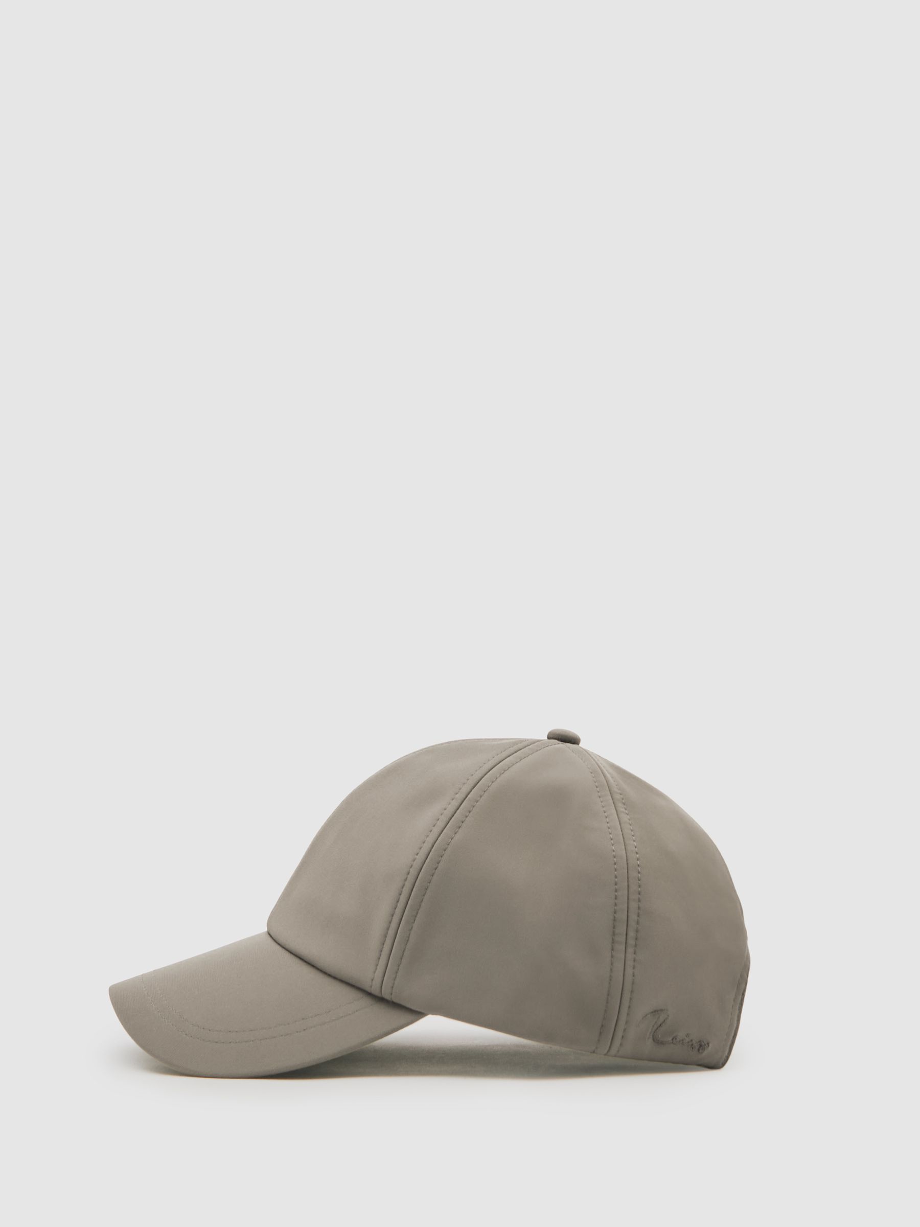 Embroidered Logo Tech Baseball Cap in Mushroom Brown - Image 3 of 5