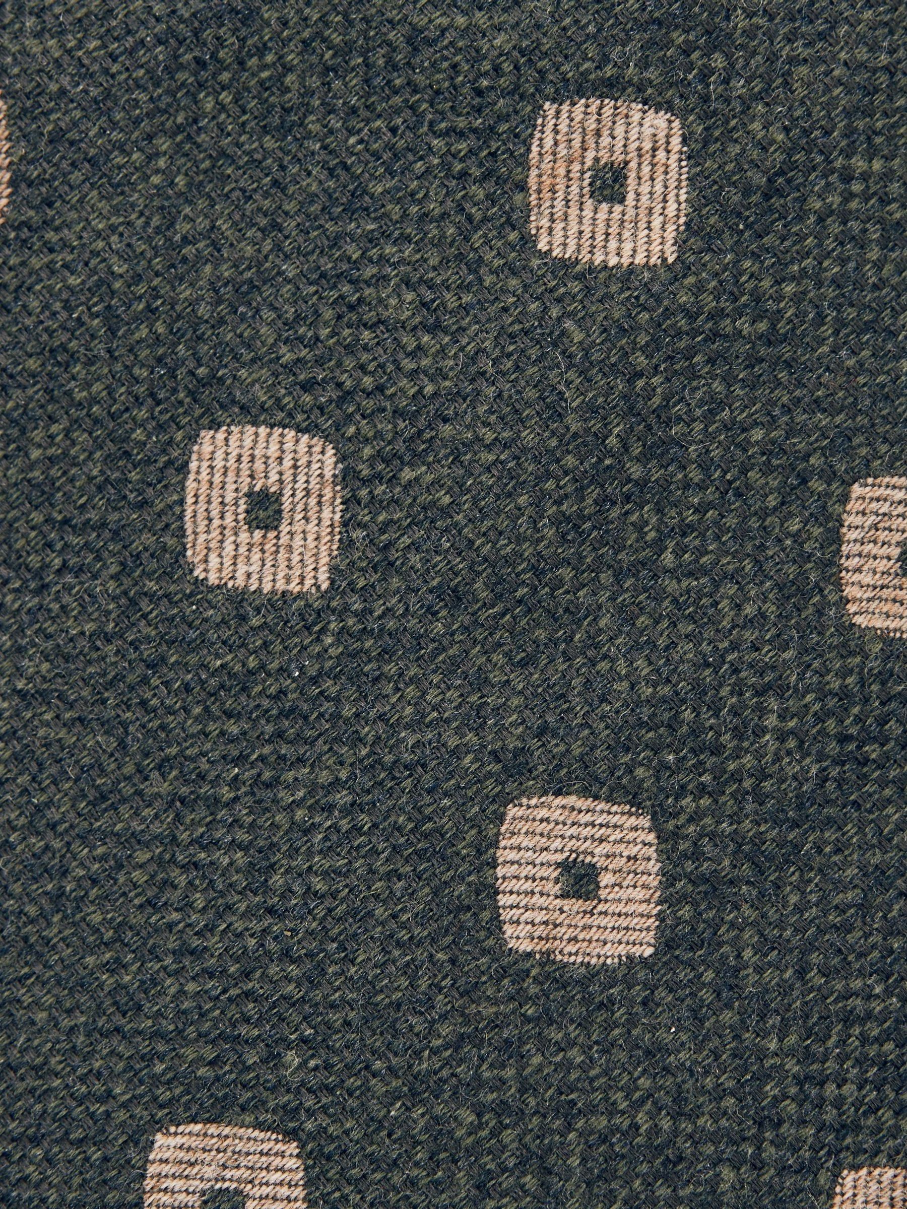 Silk-Wool Square-Medallion Tie in Forest Green - Image 7 of 7