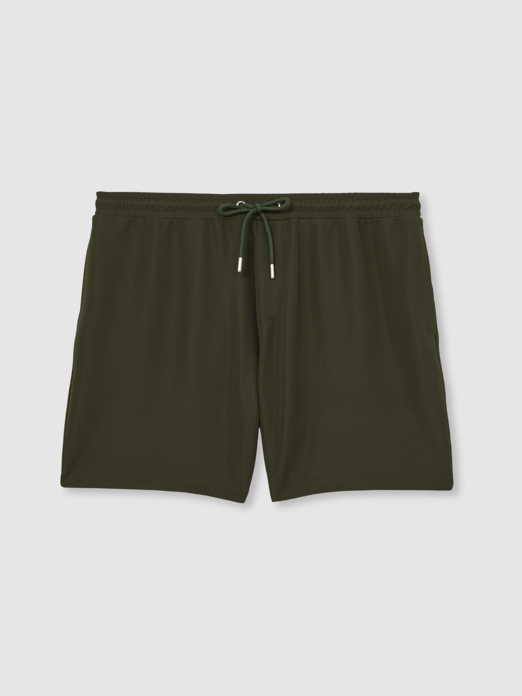 Textured Drawstring Shorts in Green - Image 2 of 6