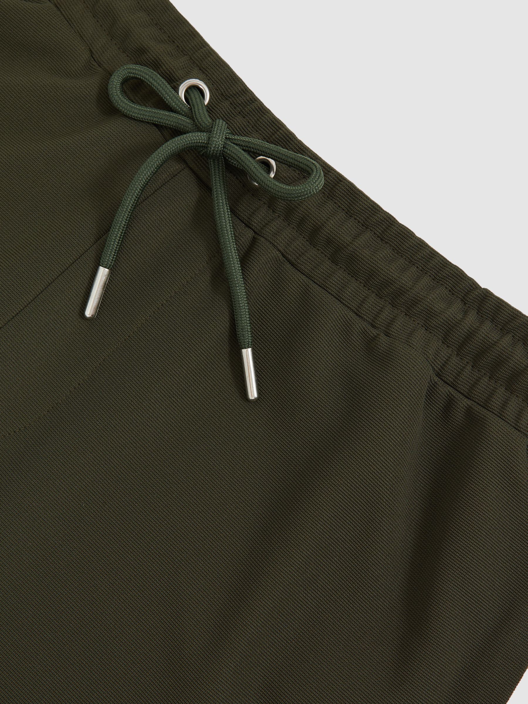 Textured Drawstring Shorts in Green - image 4