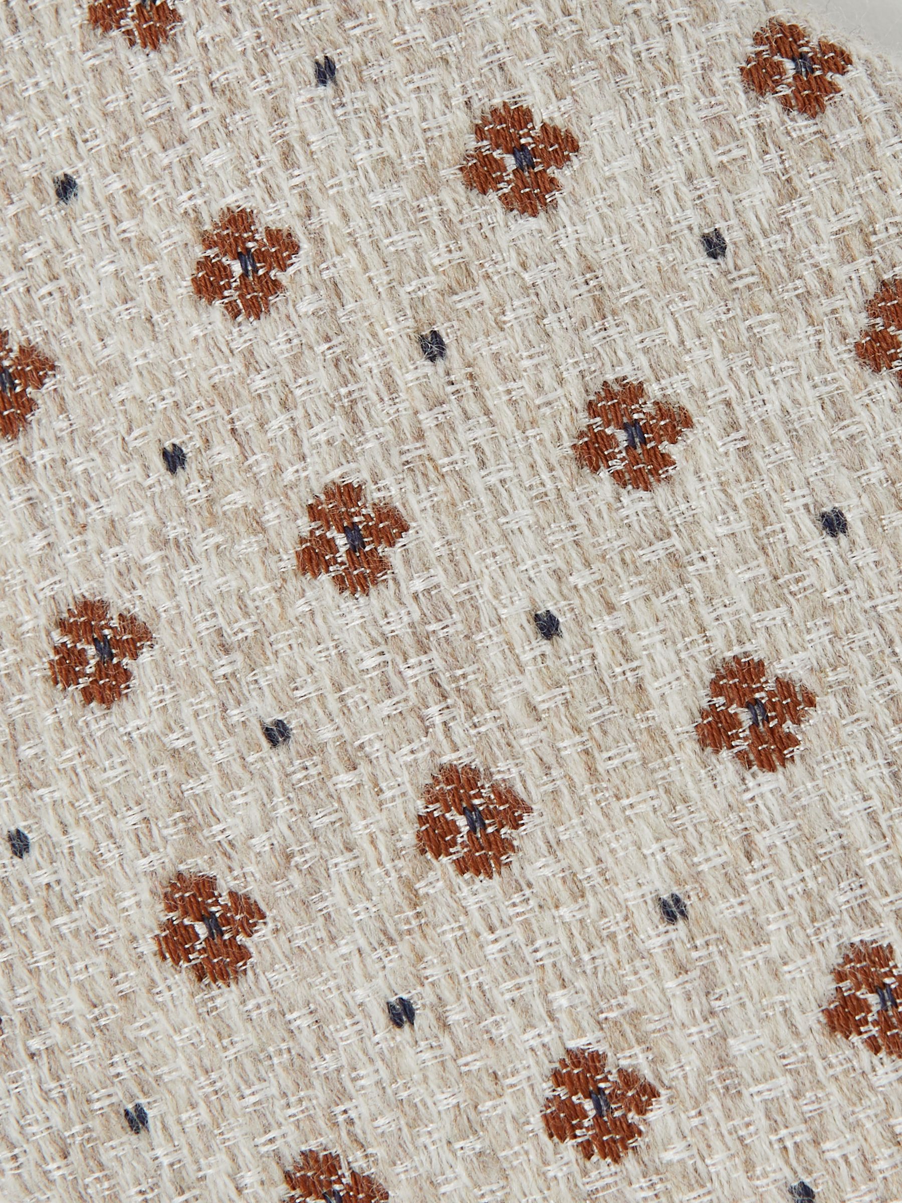 Wool-Silk Floral-Medallion Tie in Oatmeal Melange - image 4