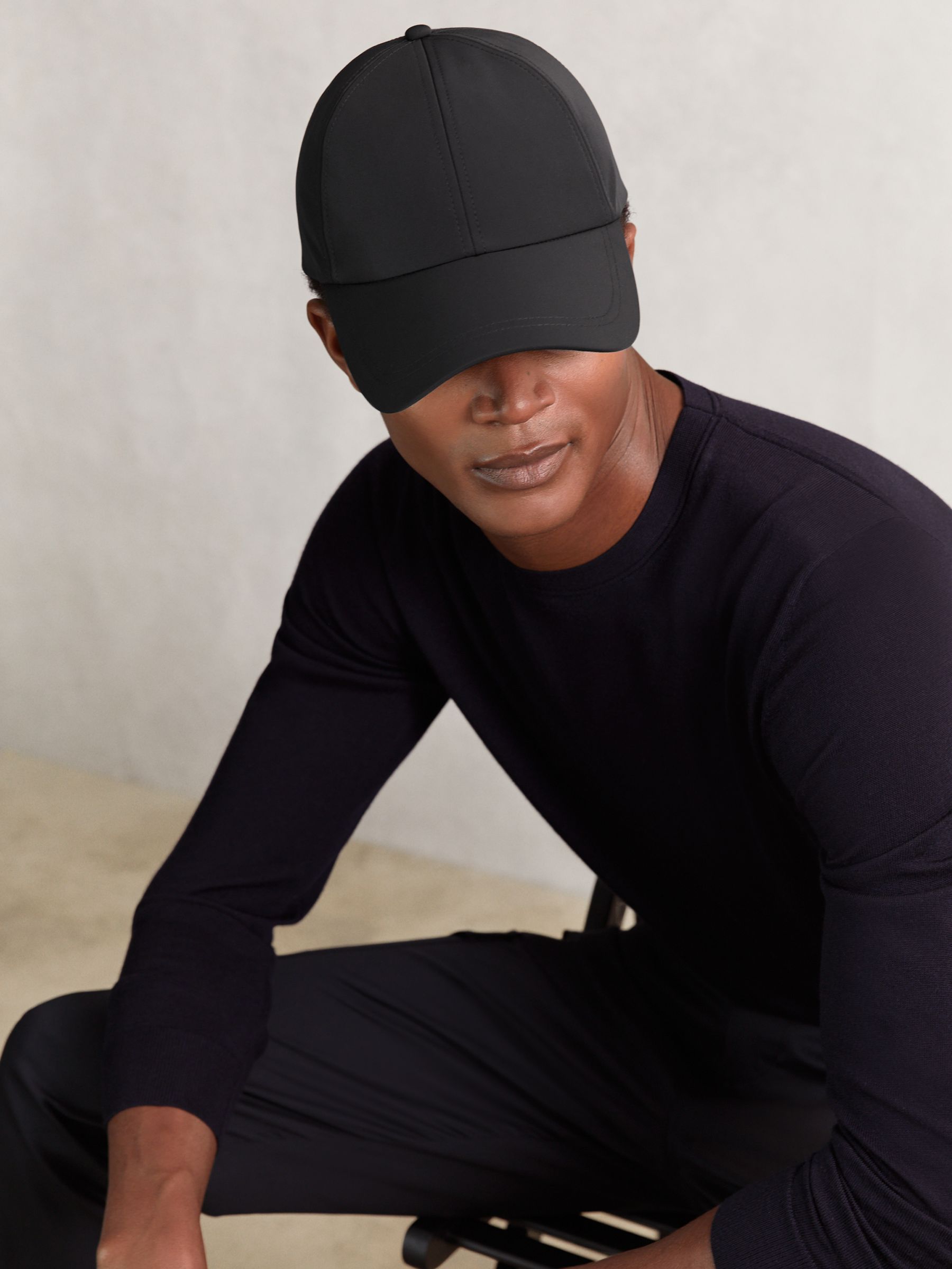Embroidered Logo Tech Baseball Cap in Black - Image 2 of 5