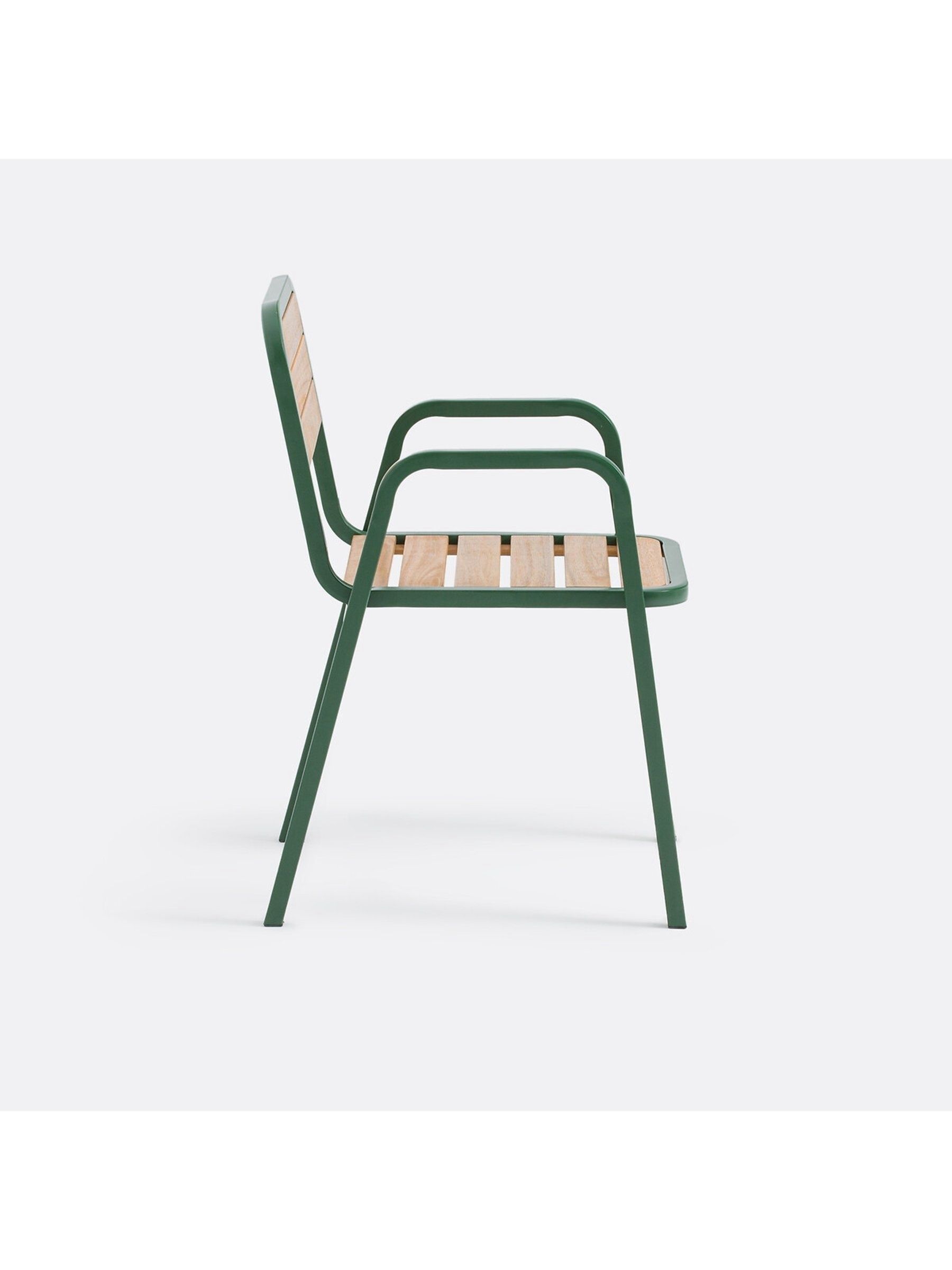 La Redoute Intérieurs Set of 2 Acacia Green Jaja Metal Garden Amchairs - Image 3 of 6