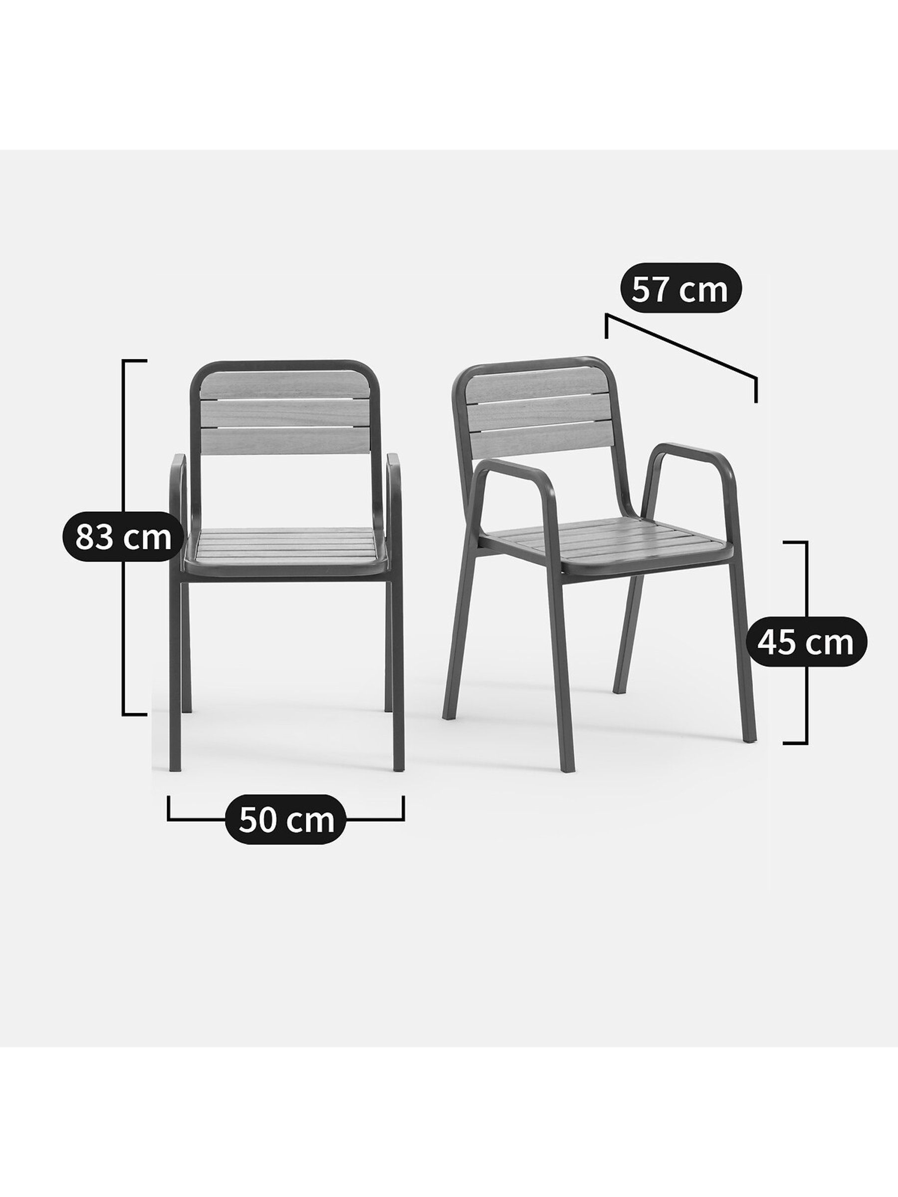 La Redoute Intérieurs Set of 2 Acacia Green Jaja Metal Garden Amchairs - Image 4 of 6