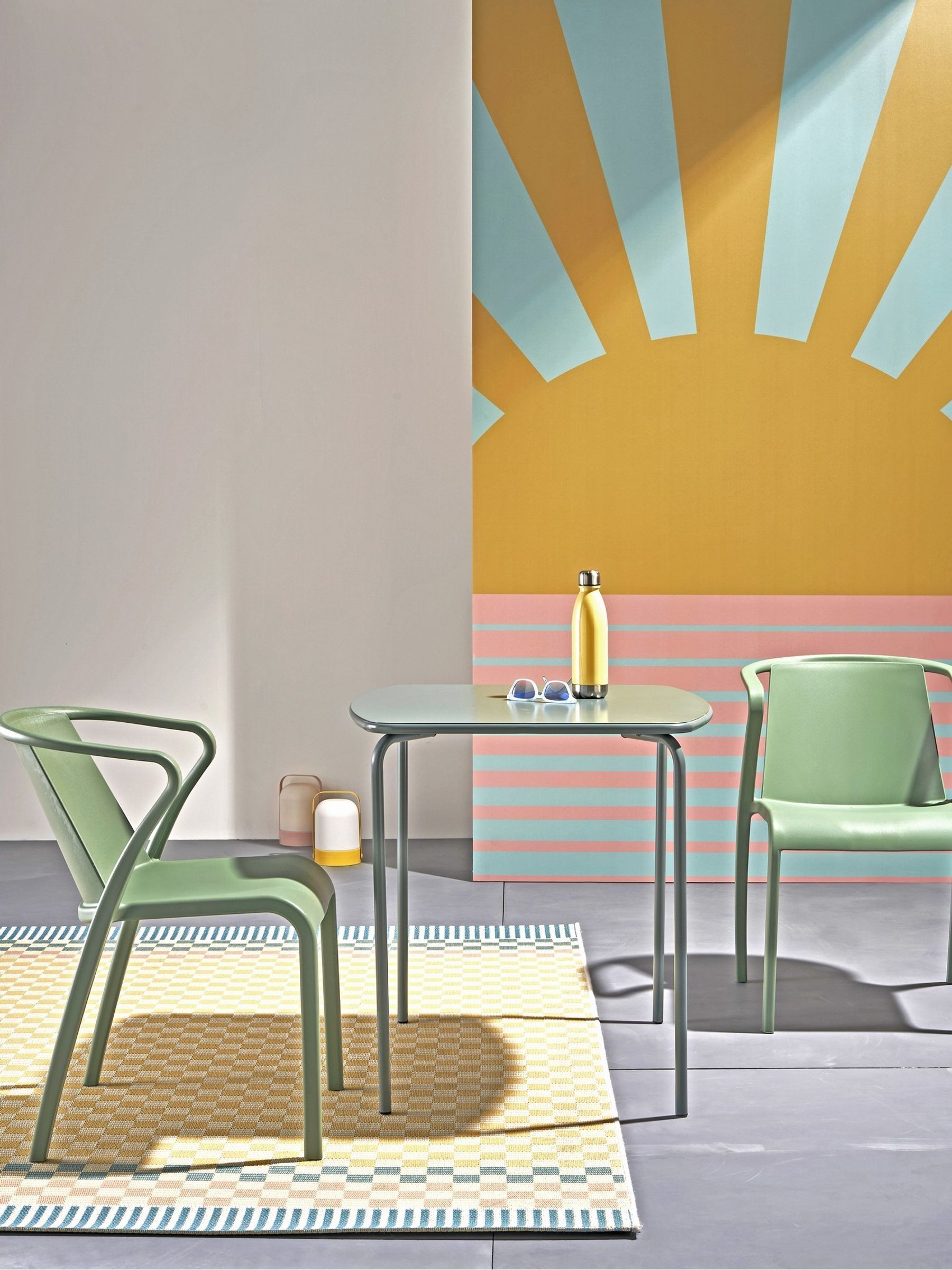 La Redoute Intérieurs Sage Green Dune Square Metal Garden Table - Image 1 of 6