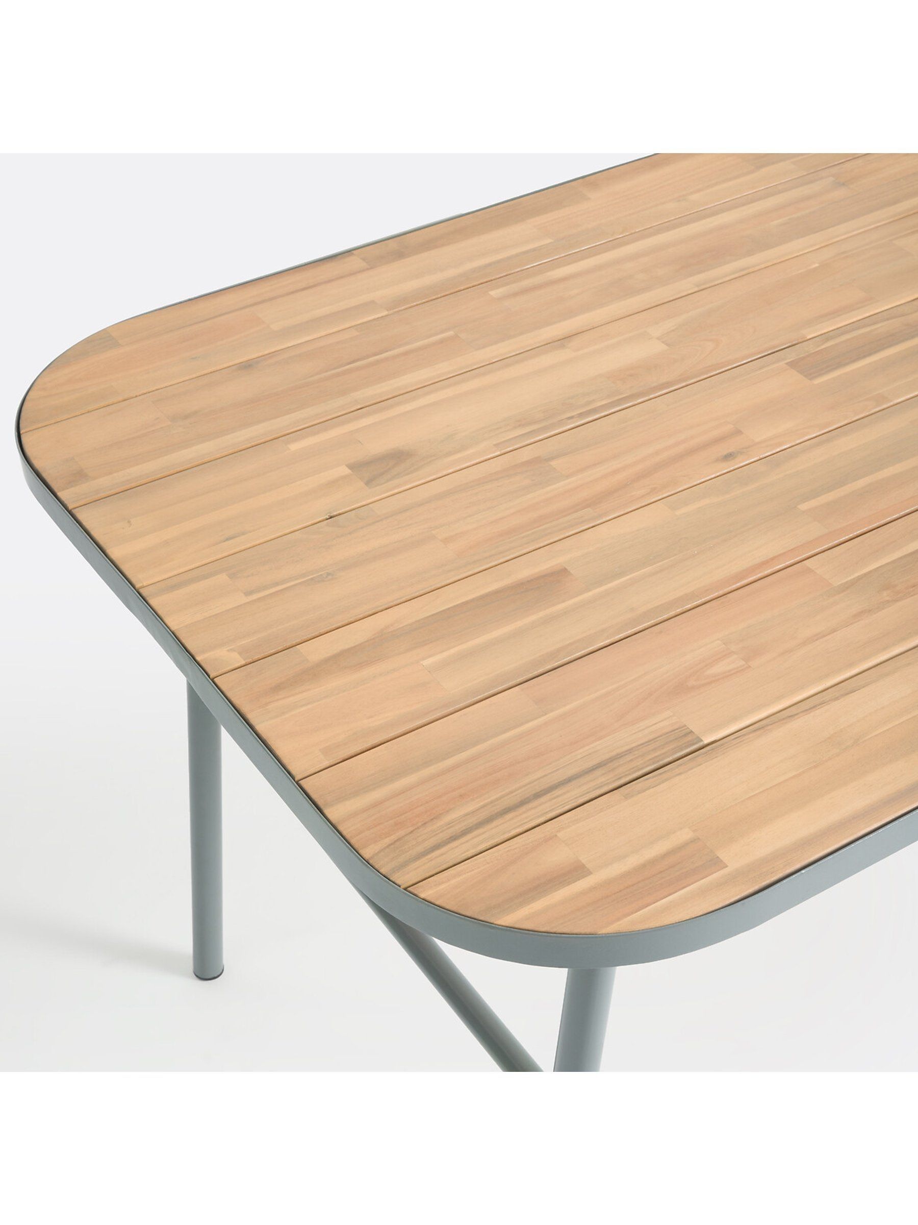 La Redoute Intérieurs Acacia Green Hanso Steel Garden Table - Image 3 of 6