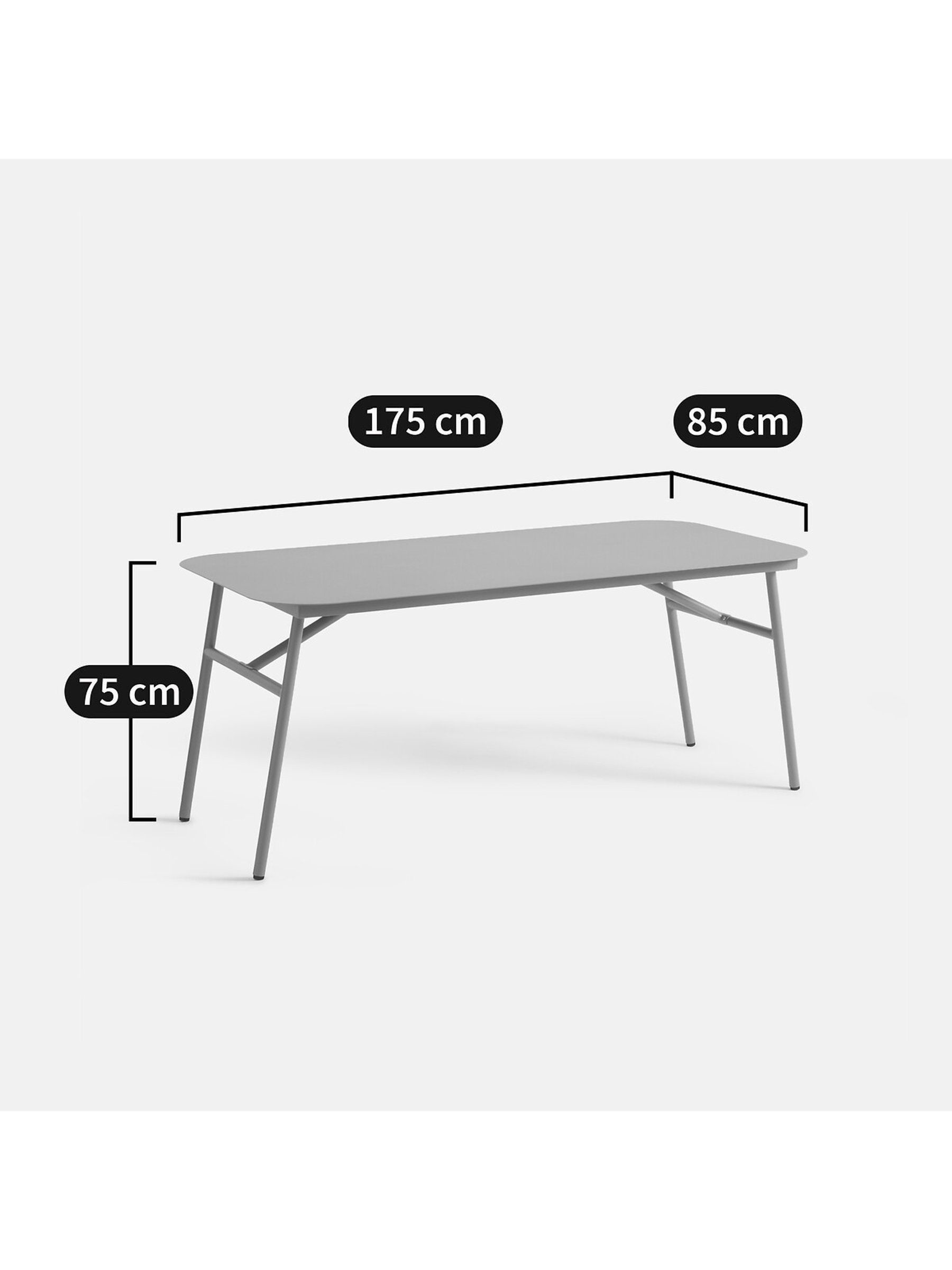 La Redoute Intérieurs Acacia Green Hanso Steel Garden Table - Image 4 of 6