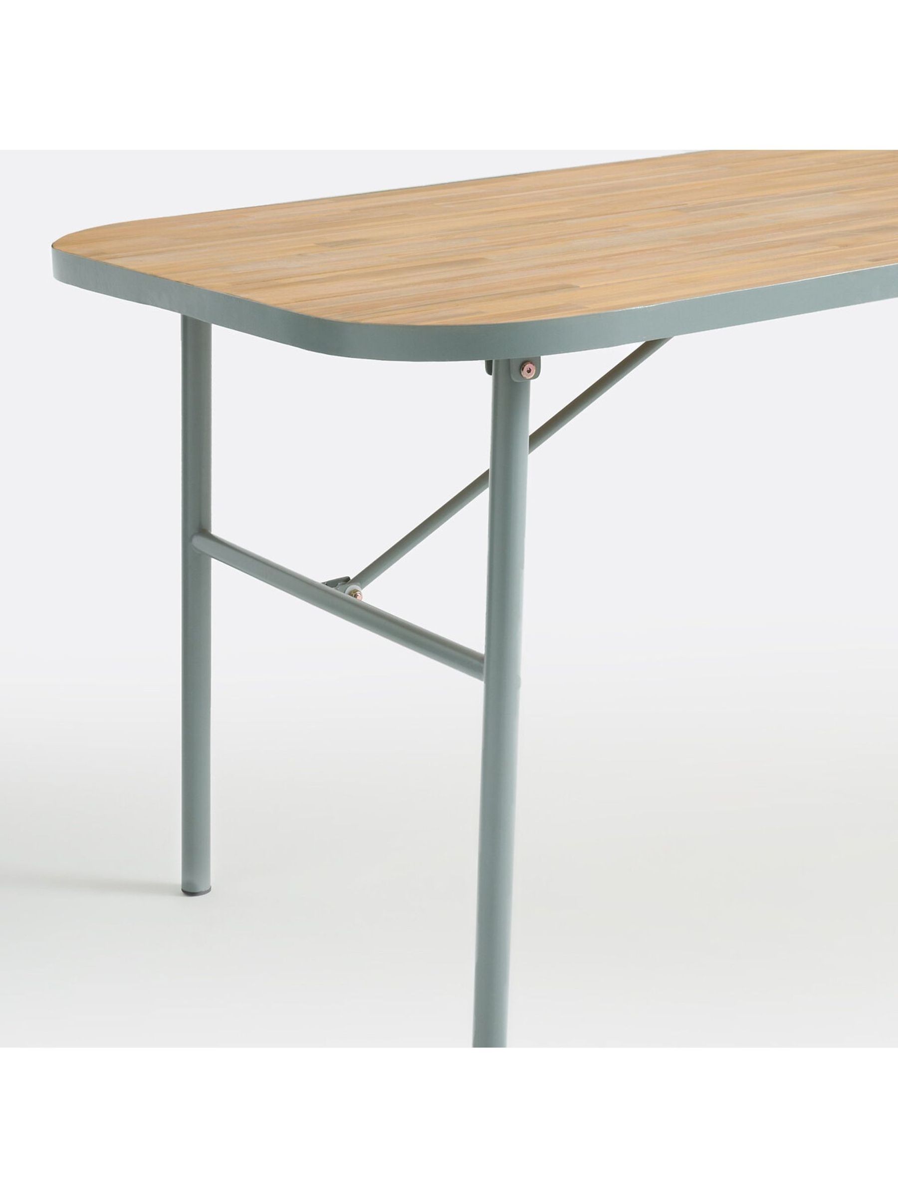 La Redoute Intérieurs Acacia Green Hanso Steel Garden Table - Image 5 of 6
