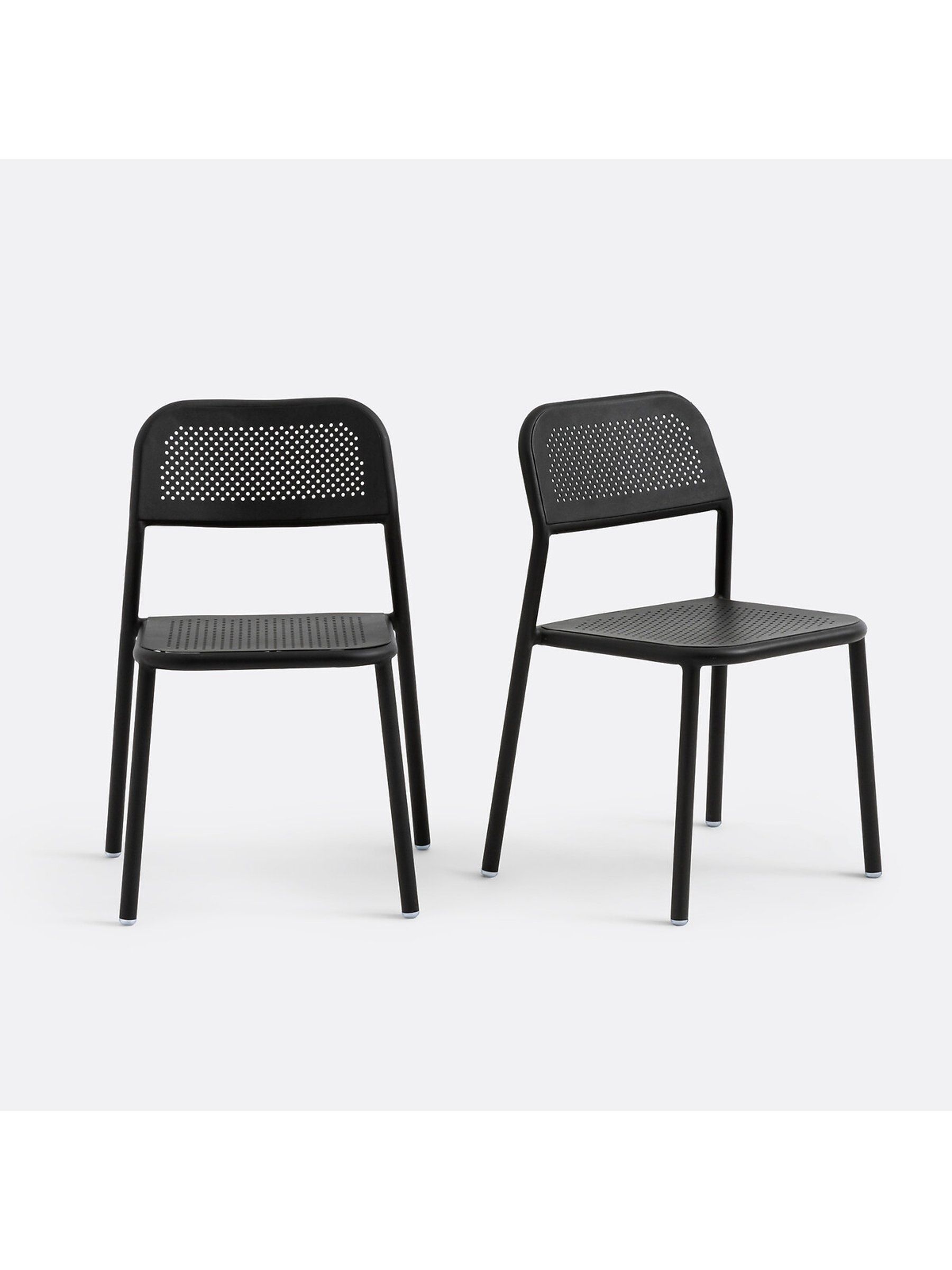 La Redoute Intérieurs Set of 2 Black Lyona Aluminium Garden Chairs - Image 2 of 6