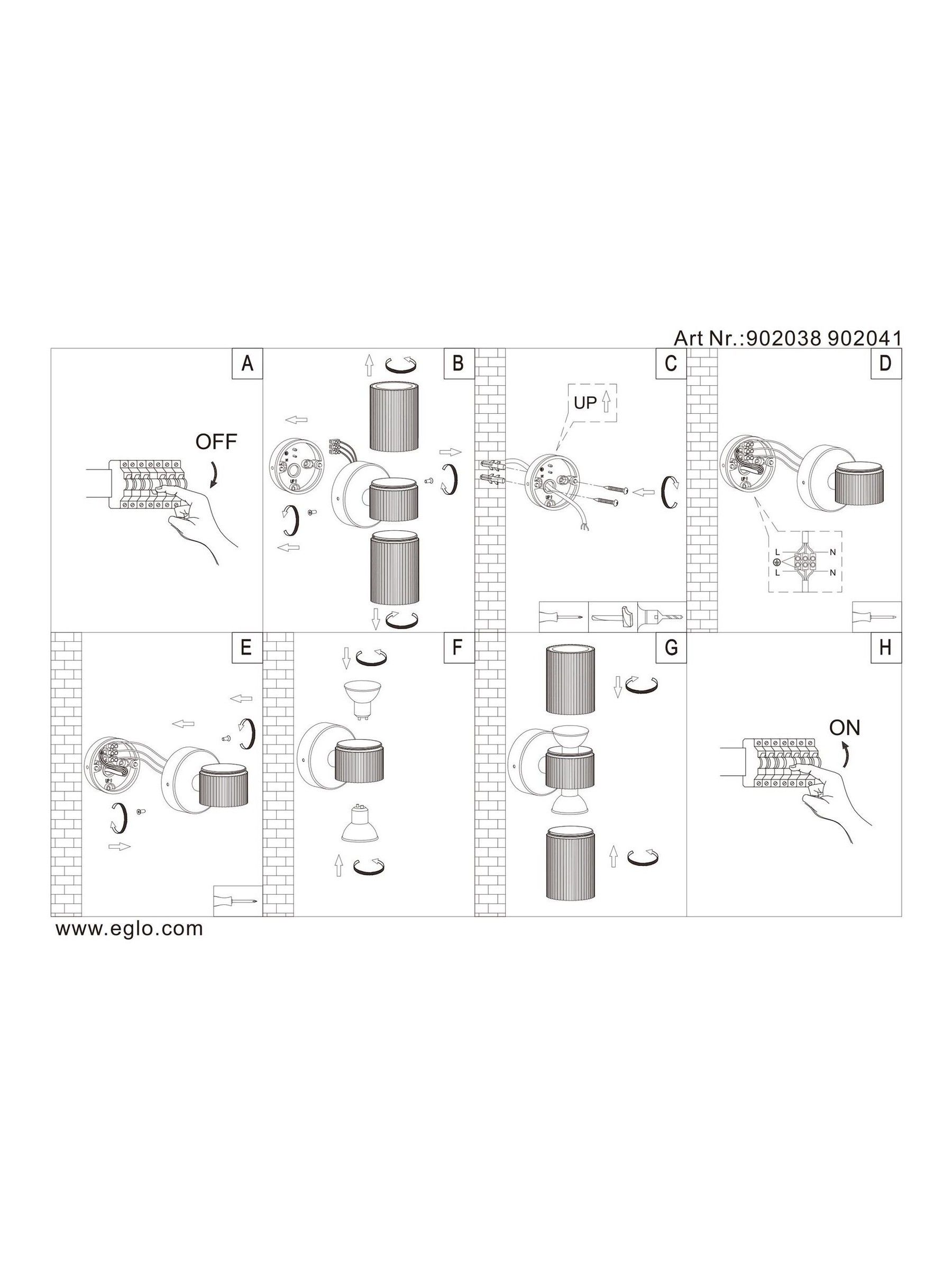 Eglo Black TOMELLOSO Modern Outdoor Wall Light - Image 5 of 5
