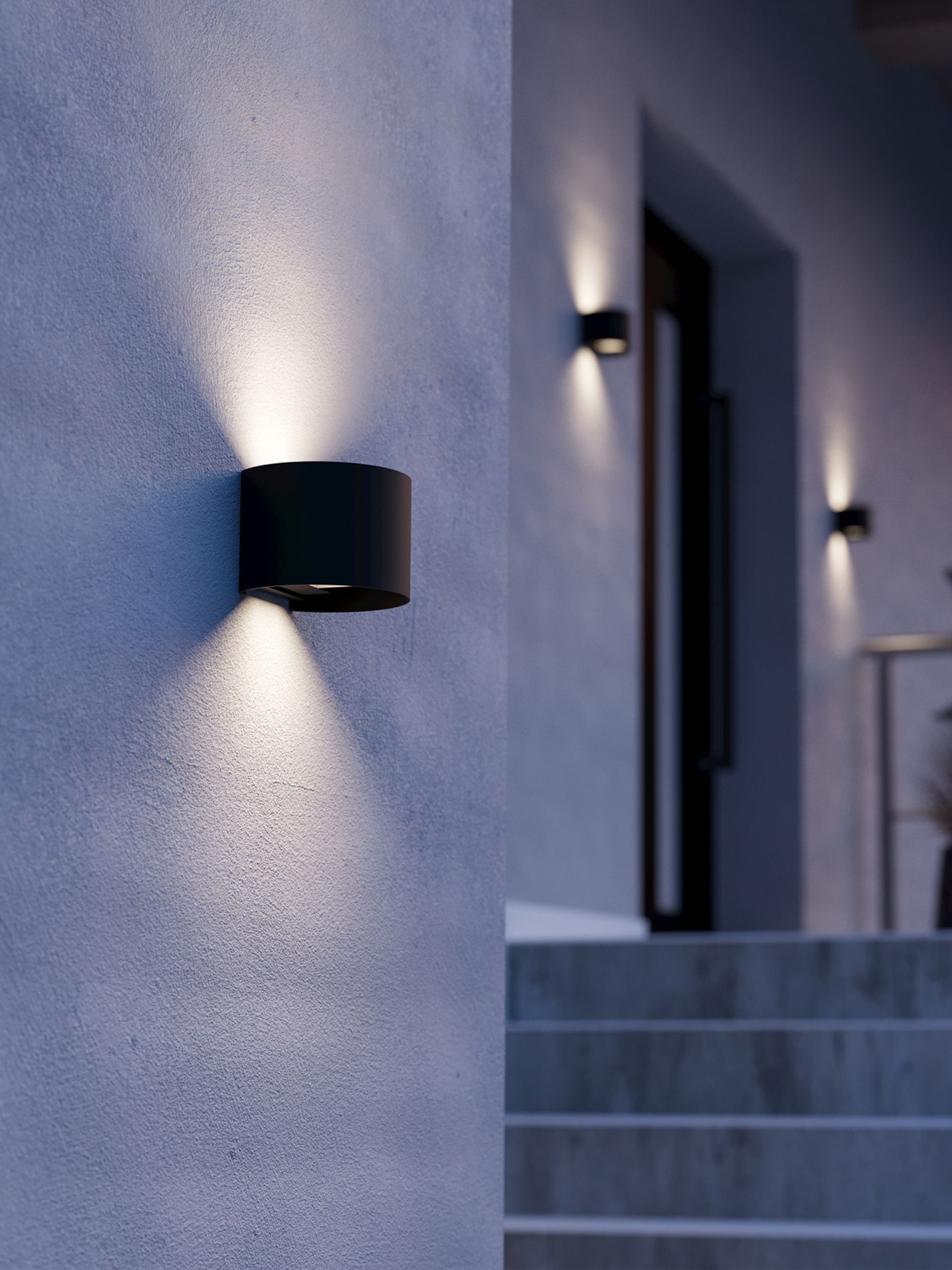 Black CALPINO 3 Outdoor Wall Light - Image 1 of 5 Black CALPINO 3 Outdoor Wall Light - Image 1 of 5