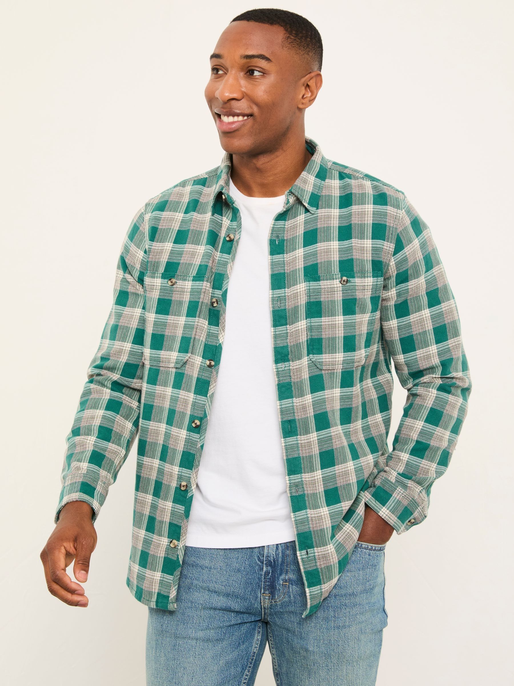 Penley Emerald Green Long Sleeve Check Shirt - Image 1 of 6
