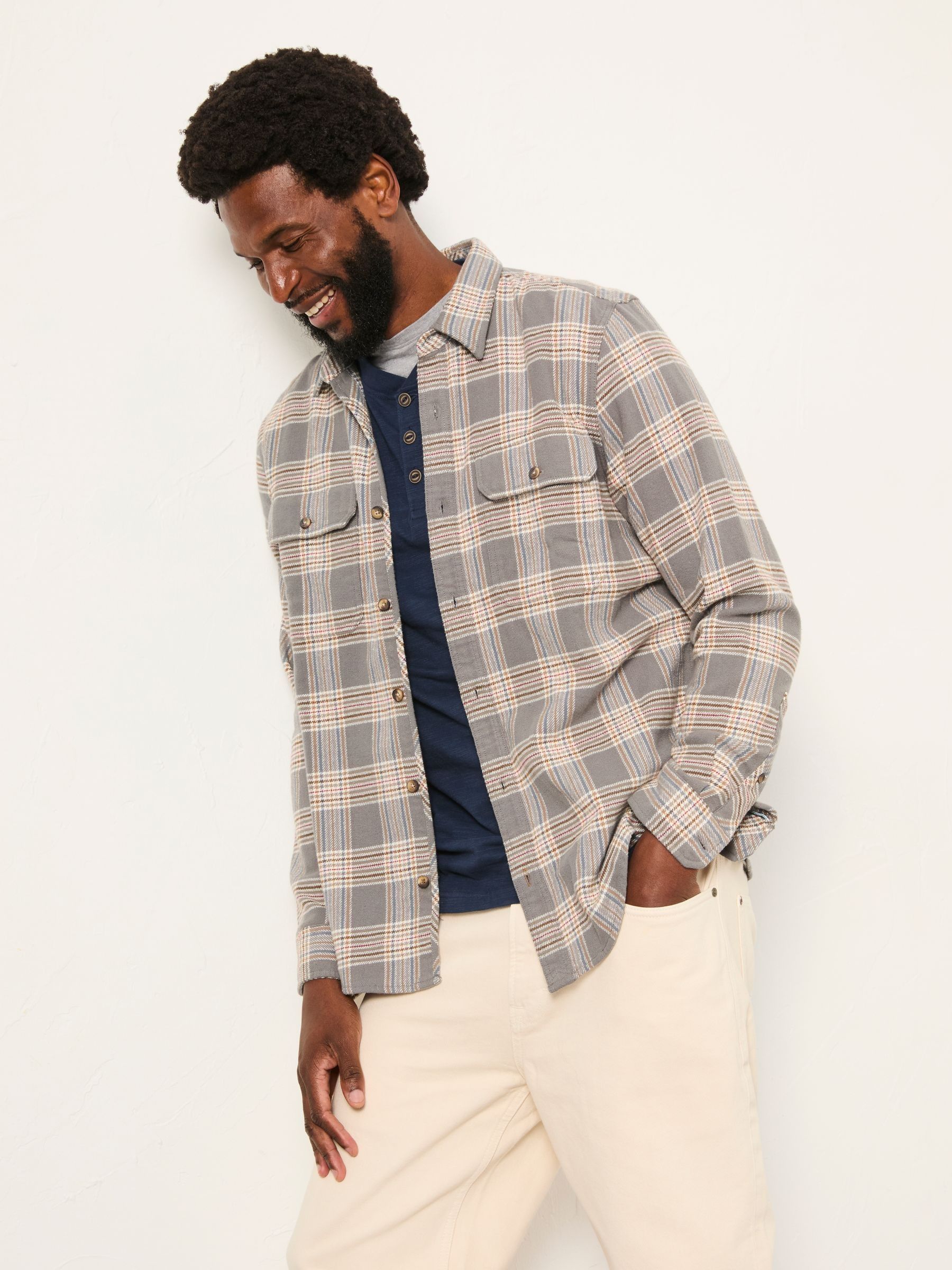 Westry Light Grey Long Sleeve Check Shirt - Image 2 of 6