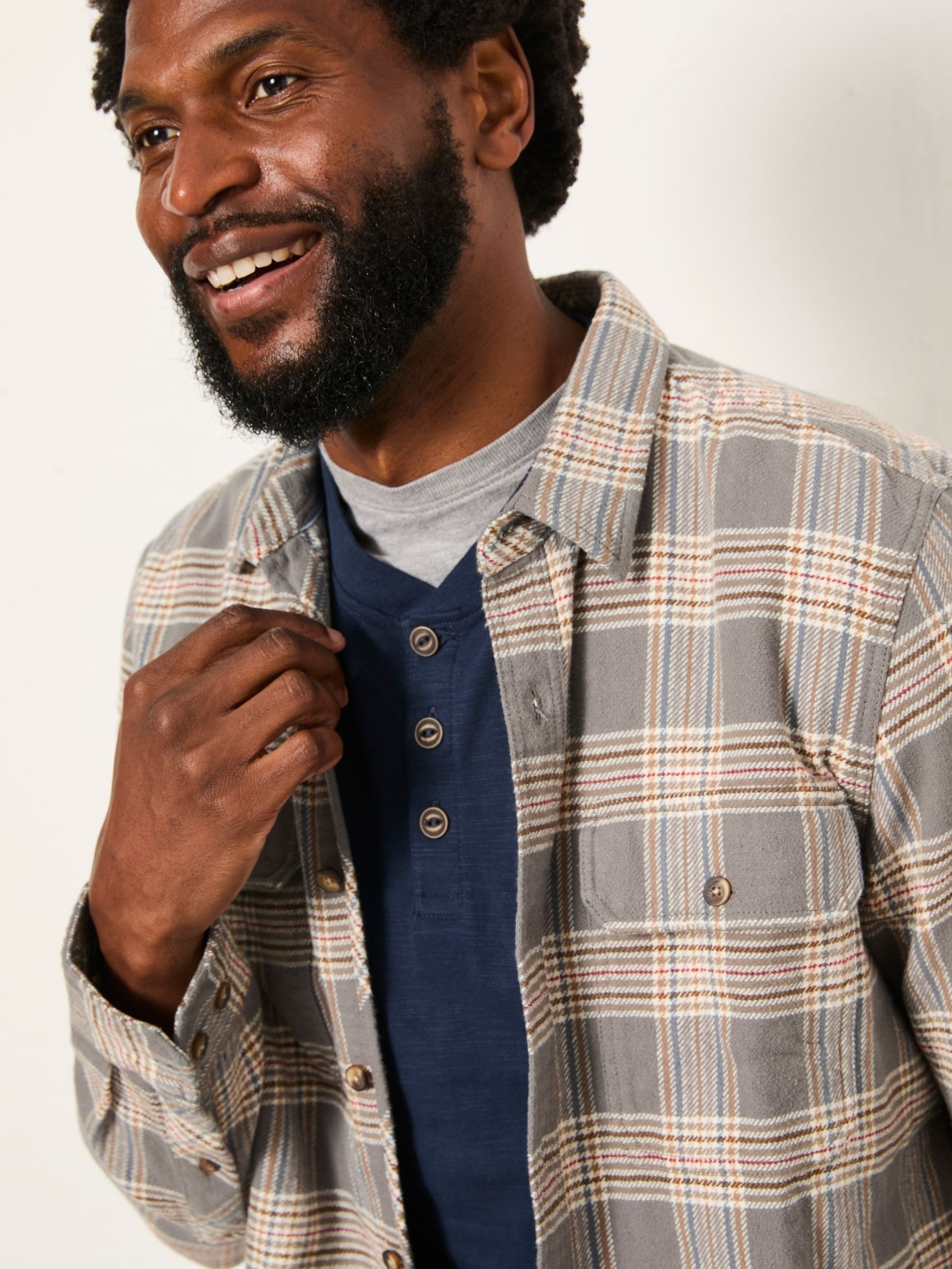 Westry Light Grey Long Sleeve Check Shirt - Image 4 of 6