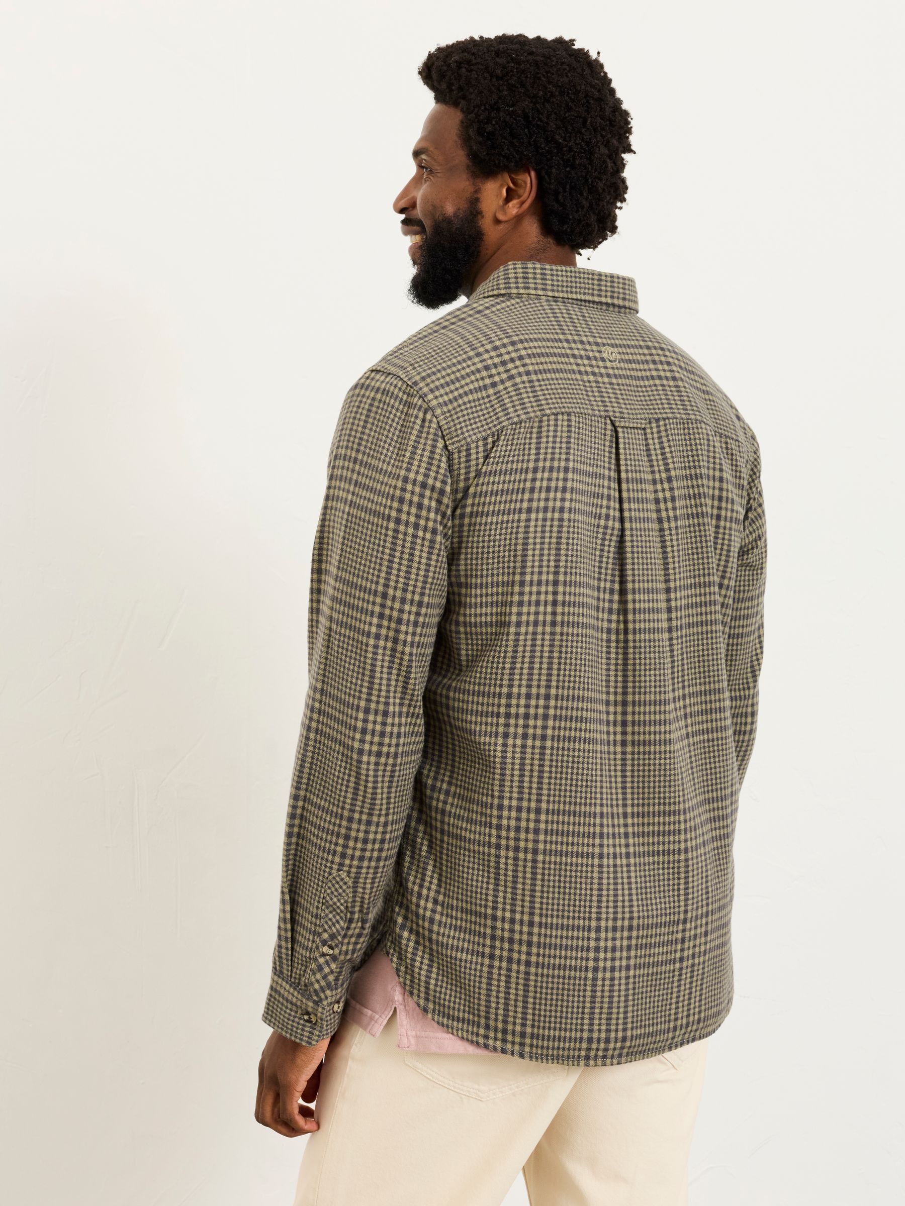 Reid Sage Green Long Sleeve Check Shirt - Image 2 of 6