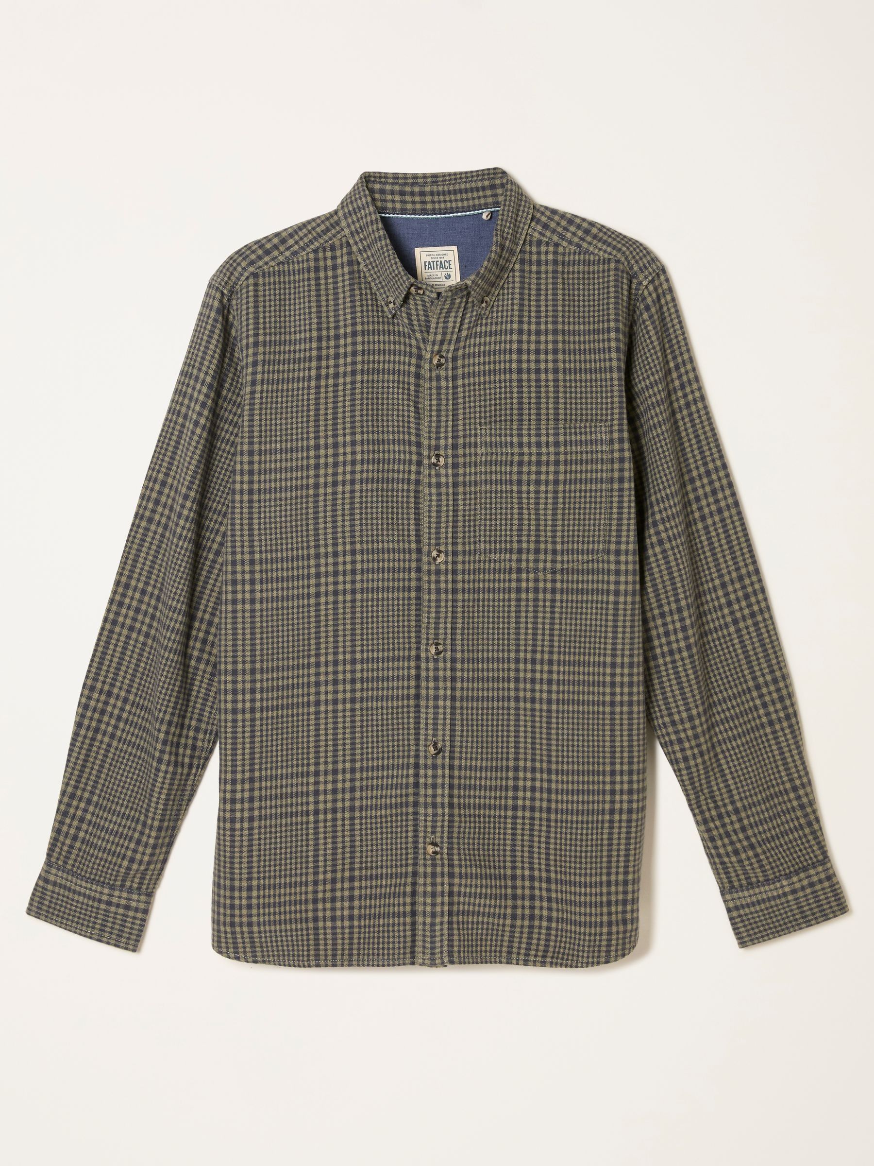 Reid Sage Green Long Sleeve Check Shirt - Image 6 of 6